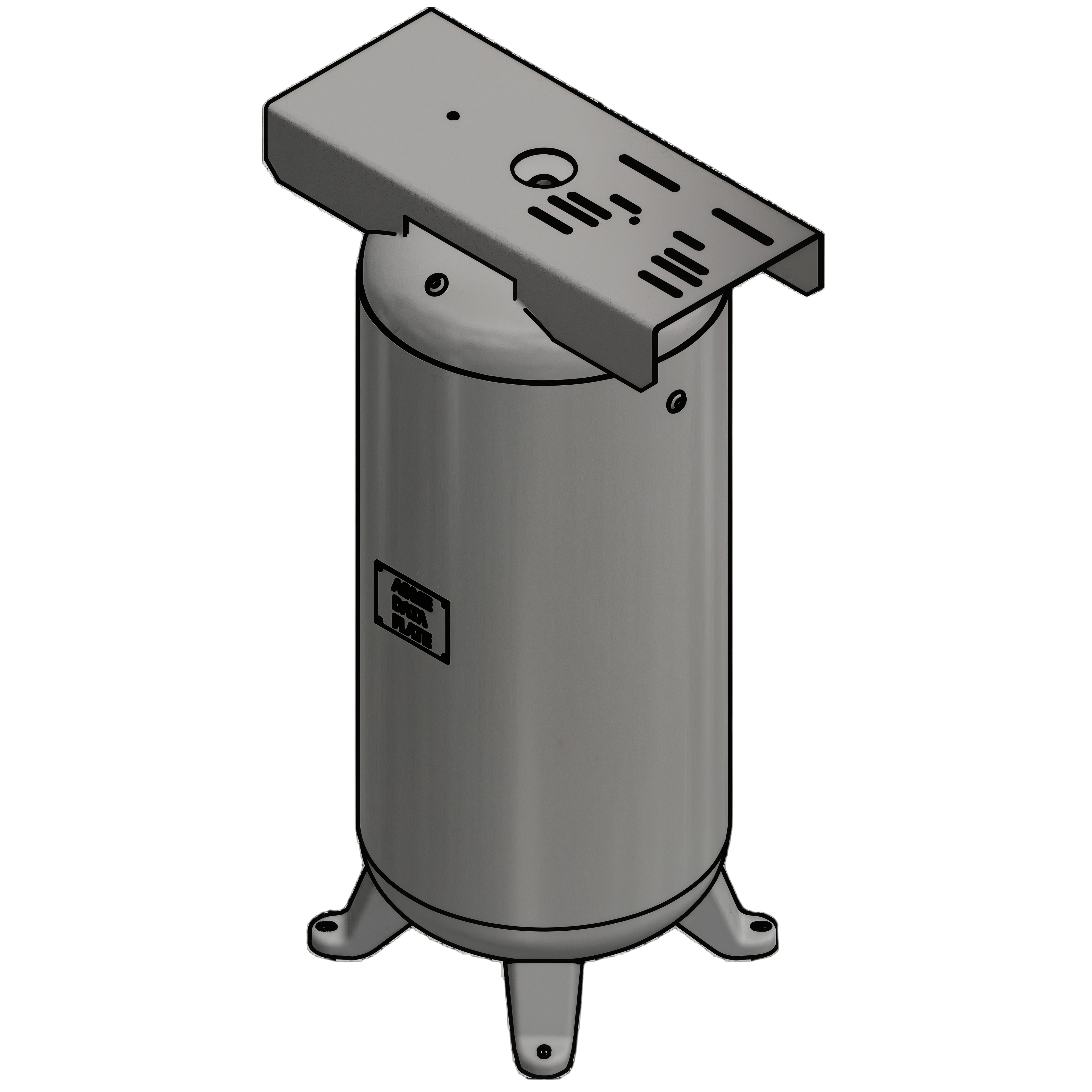 60 Gallon 200PSI Vertical Air Tank By Samuel with 4 feet, 13" X 30" top plate | A10044