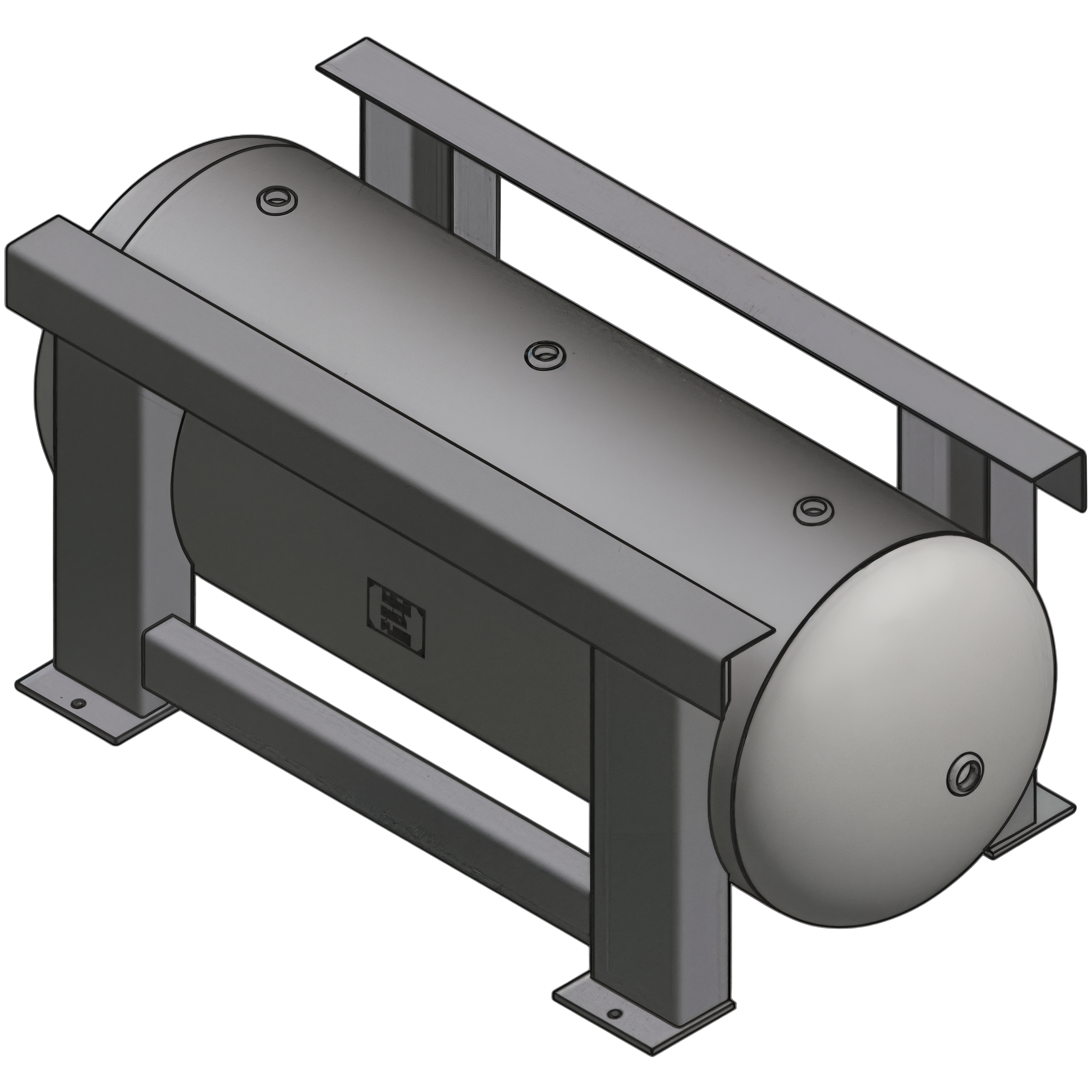 80 Gallon 200PSI Horizontal Air Tank By Samuel with Grasshopper / Pedestal | A10125