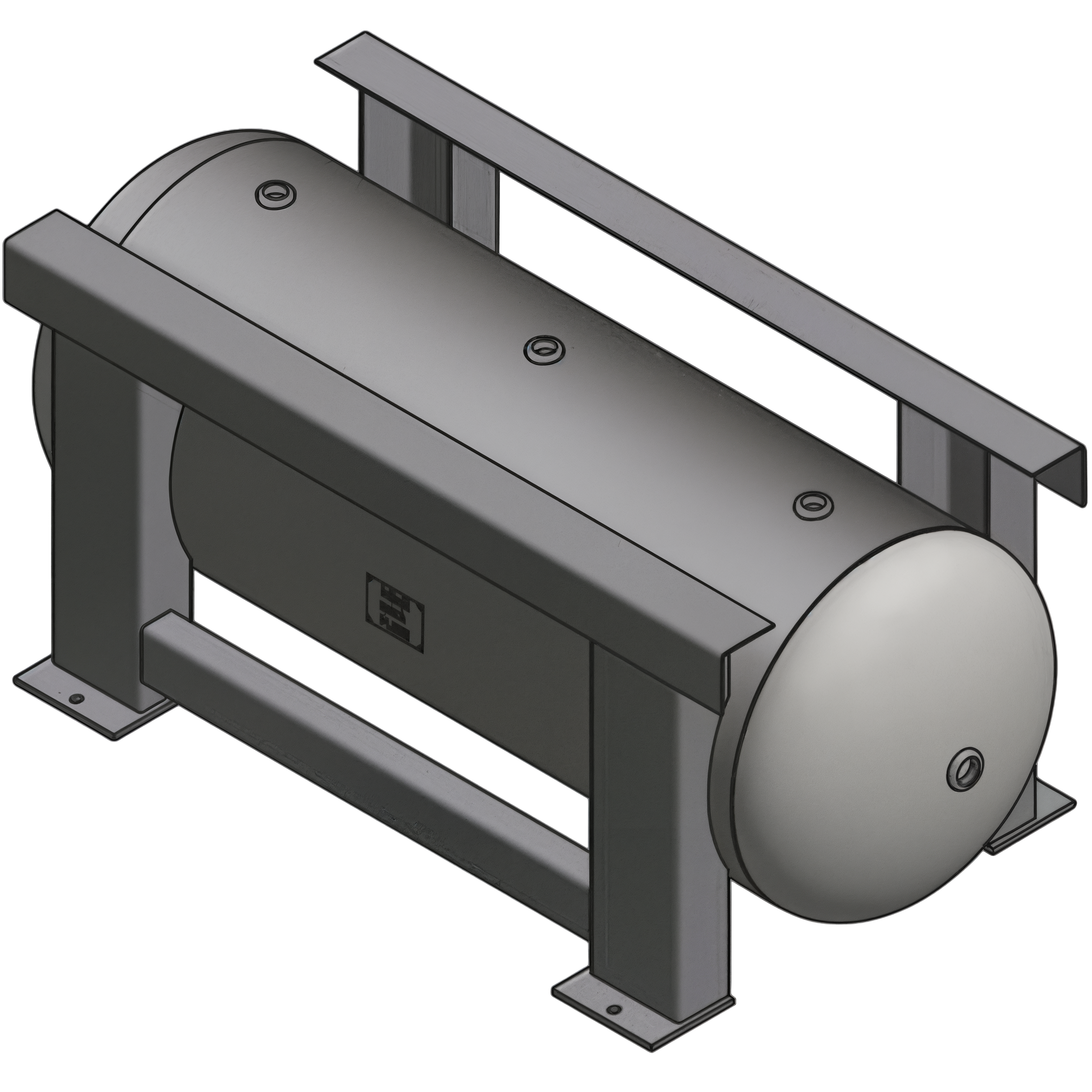 200 Gallon 200PSI Horizontal Air Tank By Samuel with Grasshopper / Pedestal | A10127