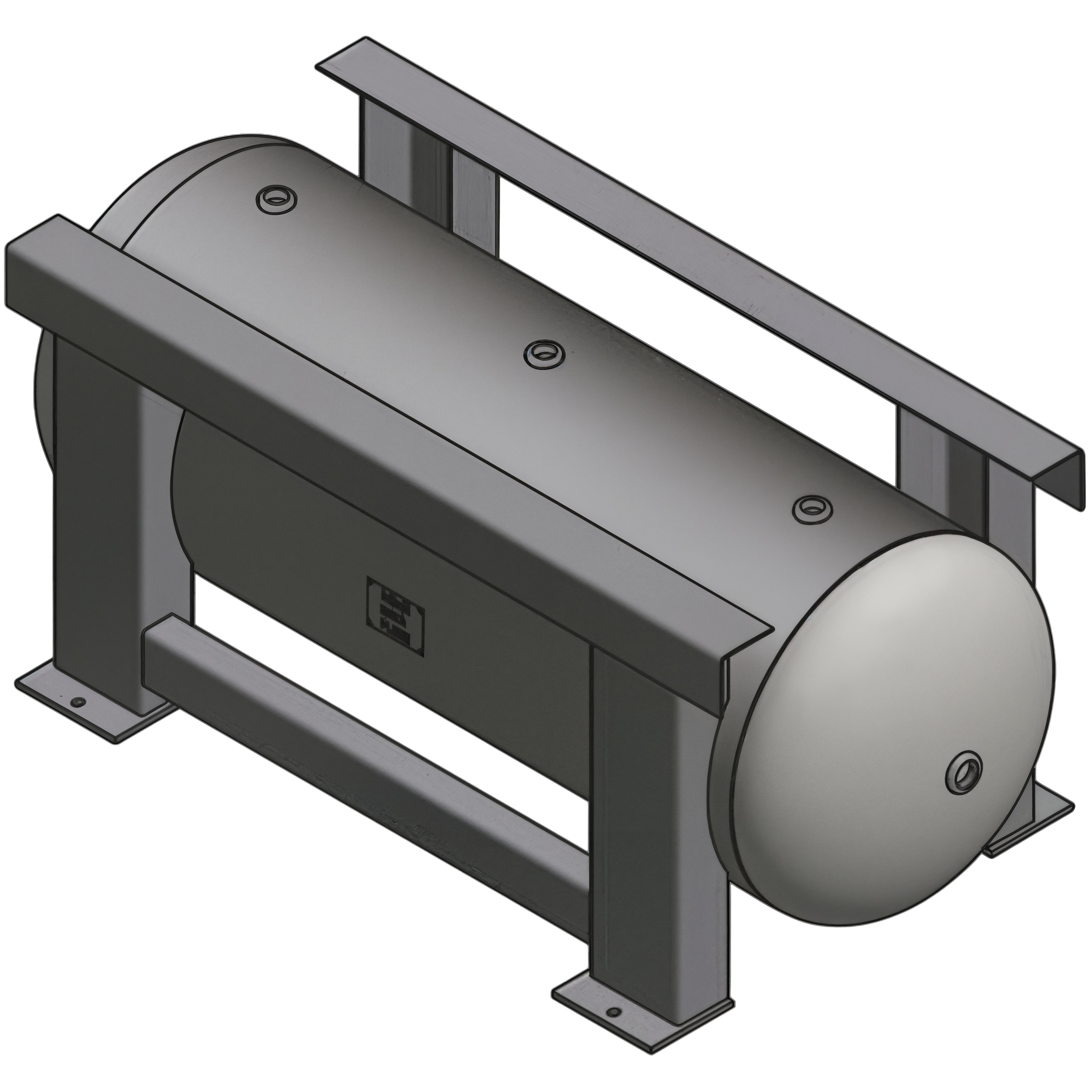 240 Gallon 200PSI Horizontal Air Tank By Samuel with Grasshopper / Pedestal | A10128