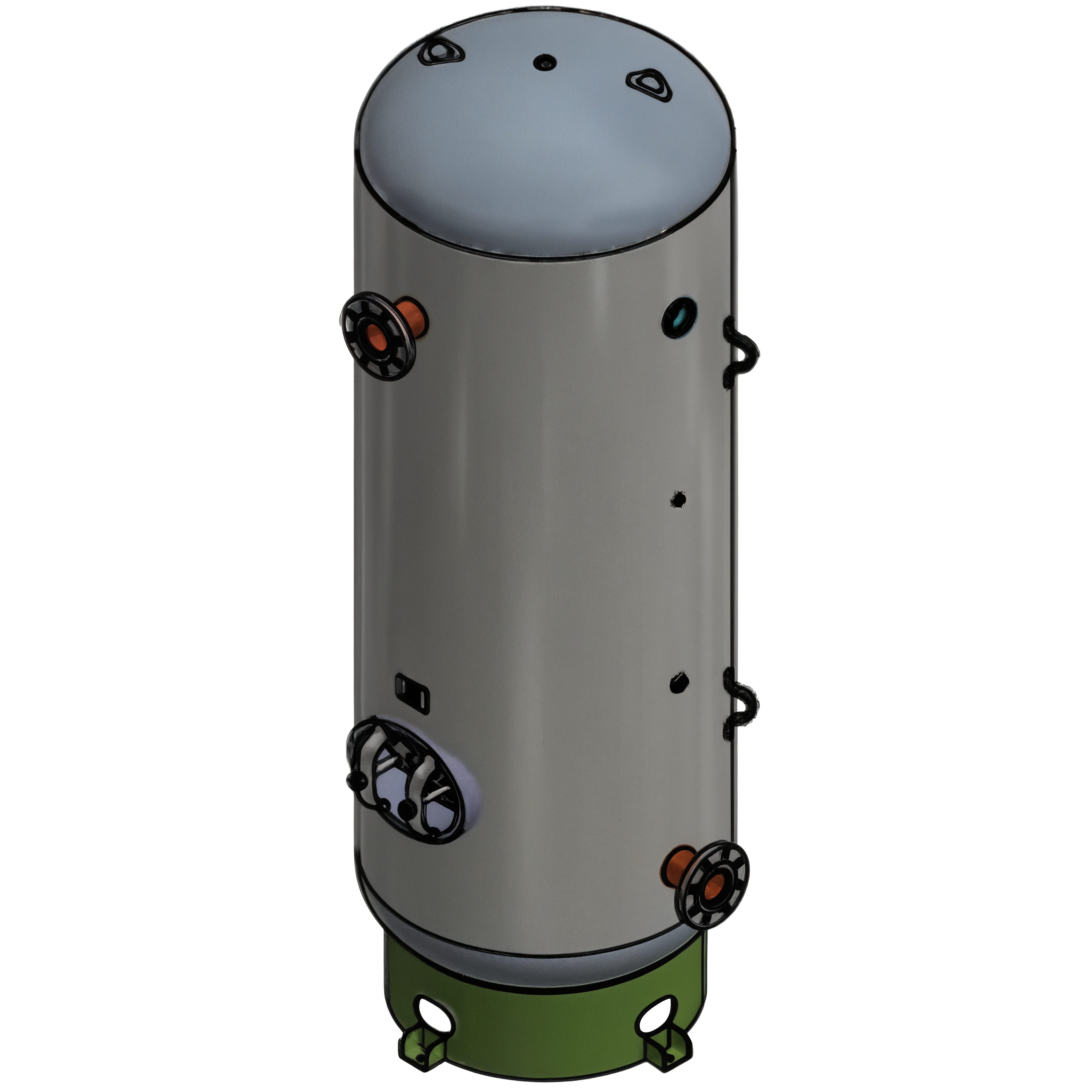 660 Gallon 300PSI Vertical Air Tank By Samuel with 8" base ring | A10131-300X