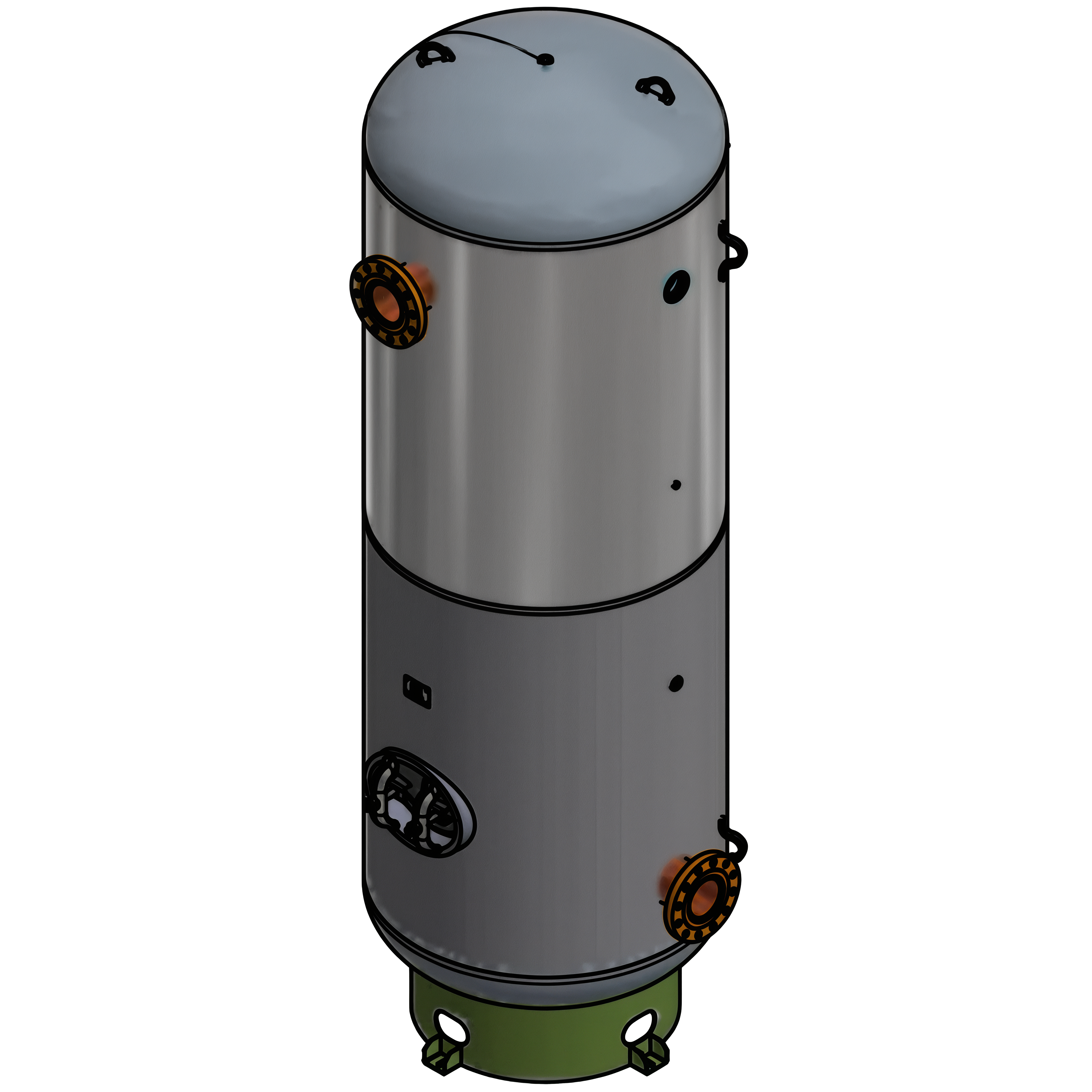 1060 Gallon 300PSI Vertical Air Tank By Samuel with 8" base ring | A10132-300