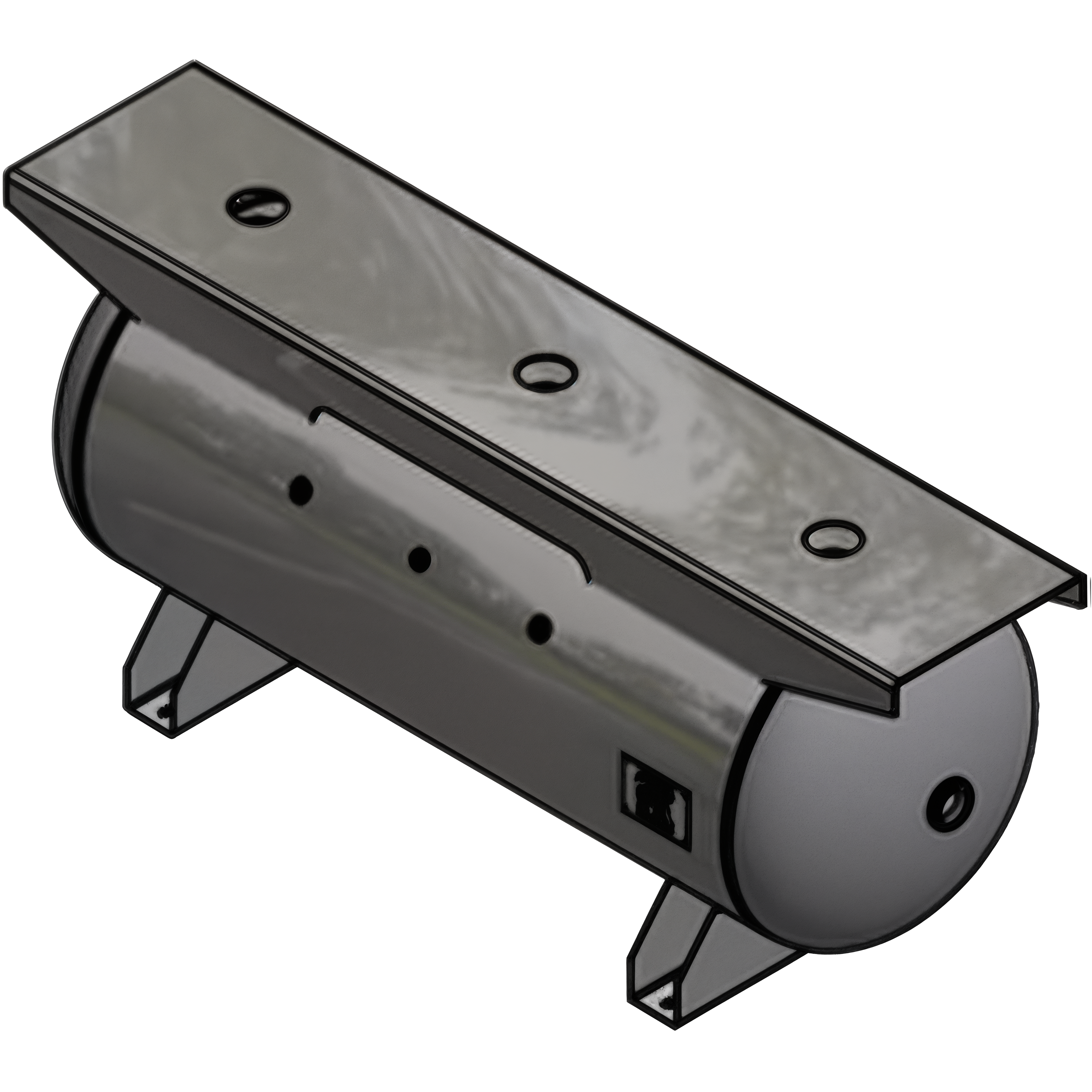 120 Gallon 200PSI Horizontal Air Tank By Samuel with Saddle legs, 16"X74" extended top plate | A10139