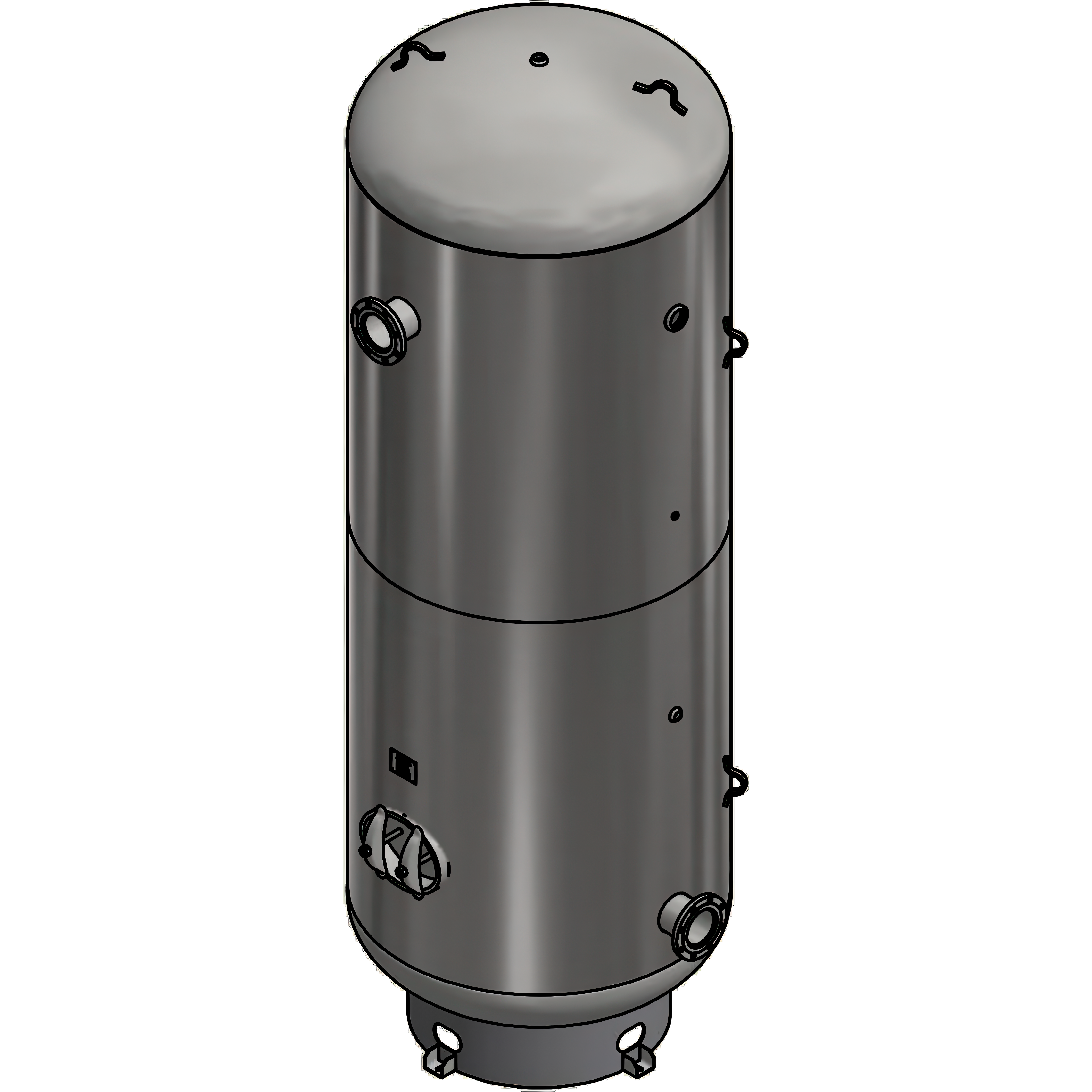2000 Gallon 150PSI Vertical Air Tank By Samuel with 8" base ring | A10333