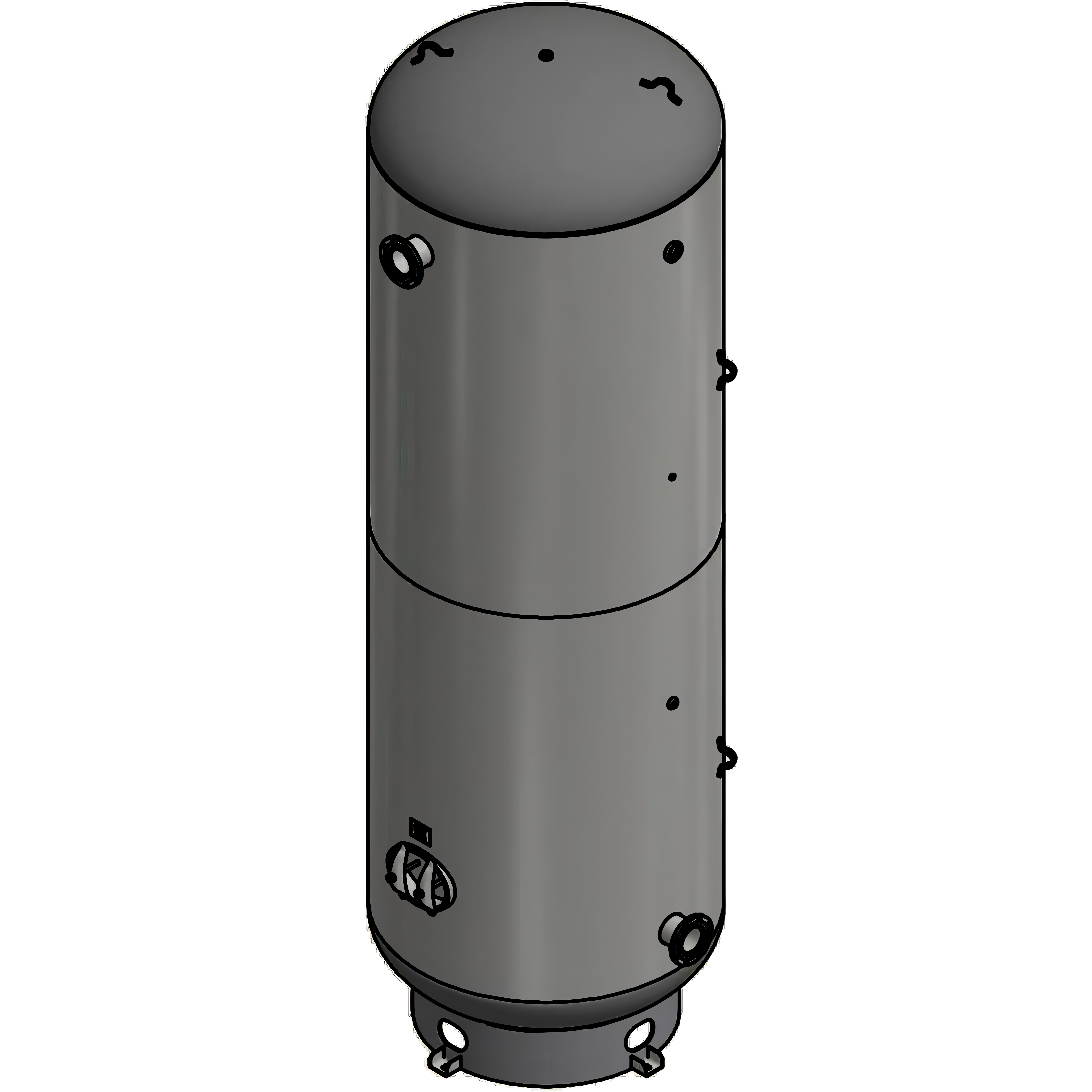 3800 Gallon 150PSI Vertical Air Tank By Samuel with 8" base ring | A10340