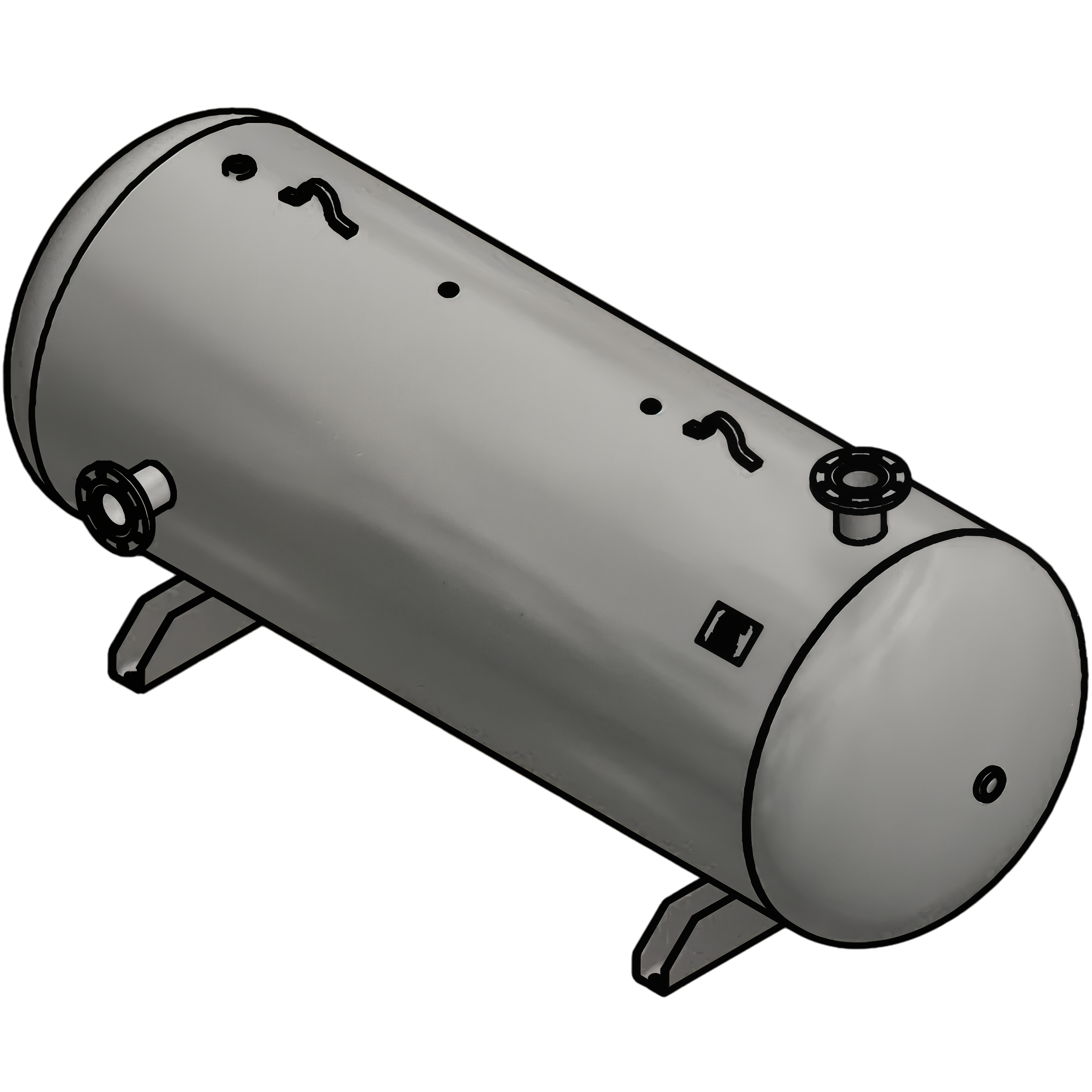 660 Gallon 150PSI Horizontal Air Tank By Samuel with Saddle legs | A10358