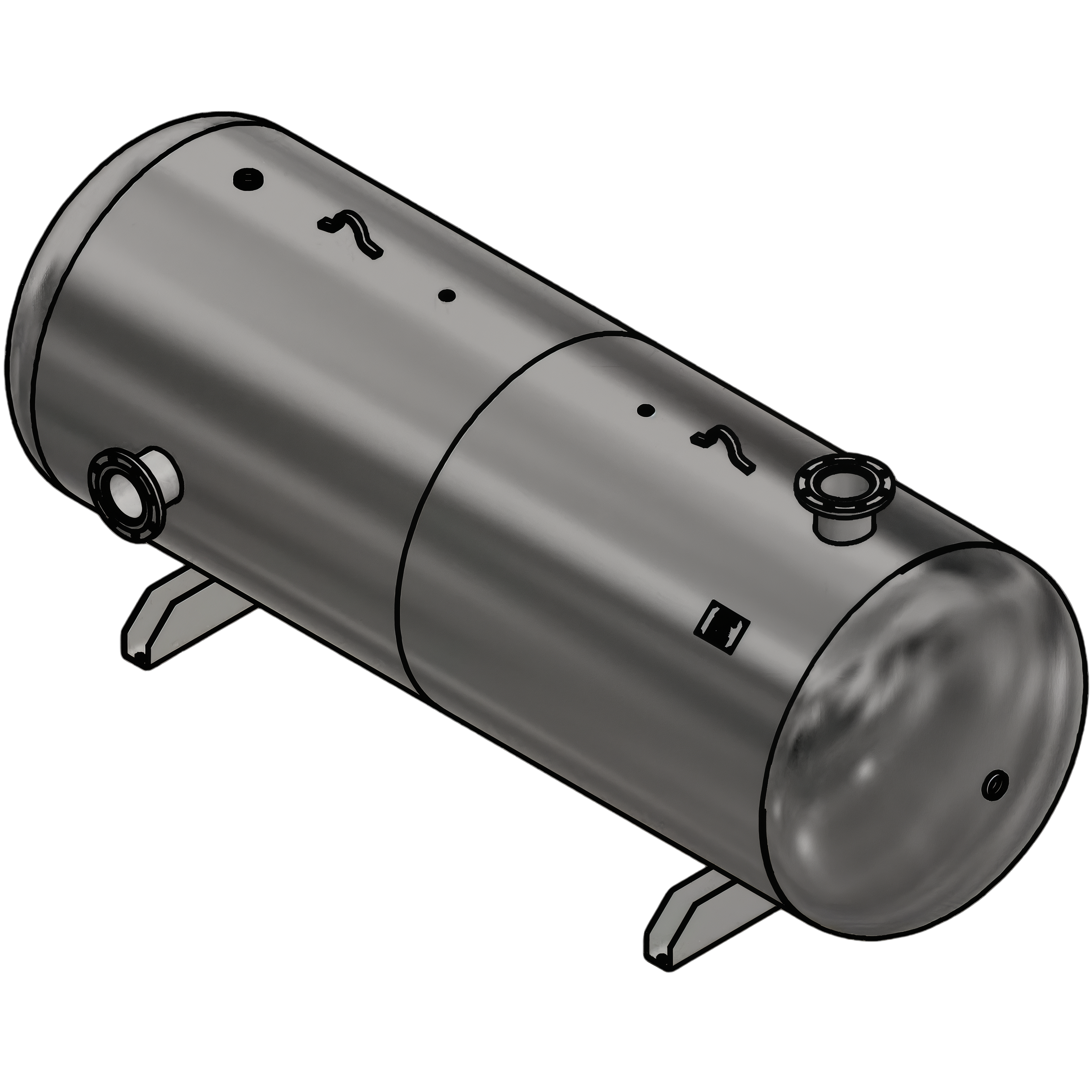 1060 Gallon 200PSI Horizontal Air Tank By Samuel with Saddle legs | A10368-200