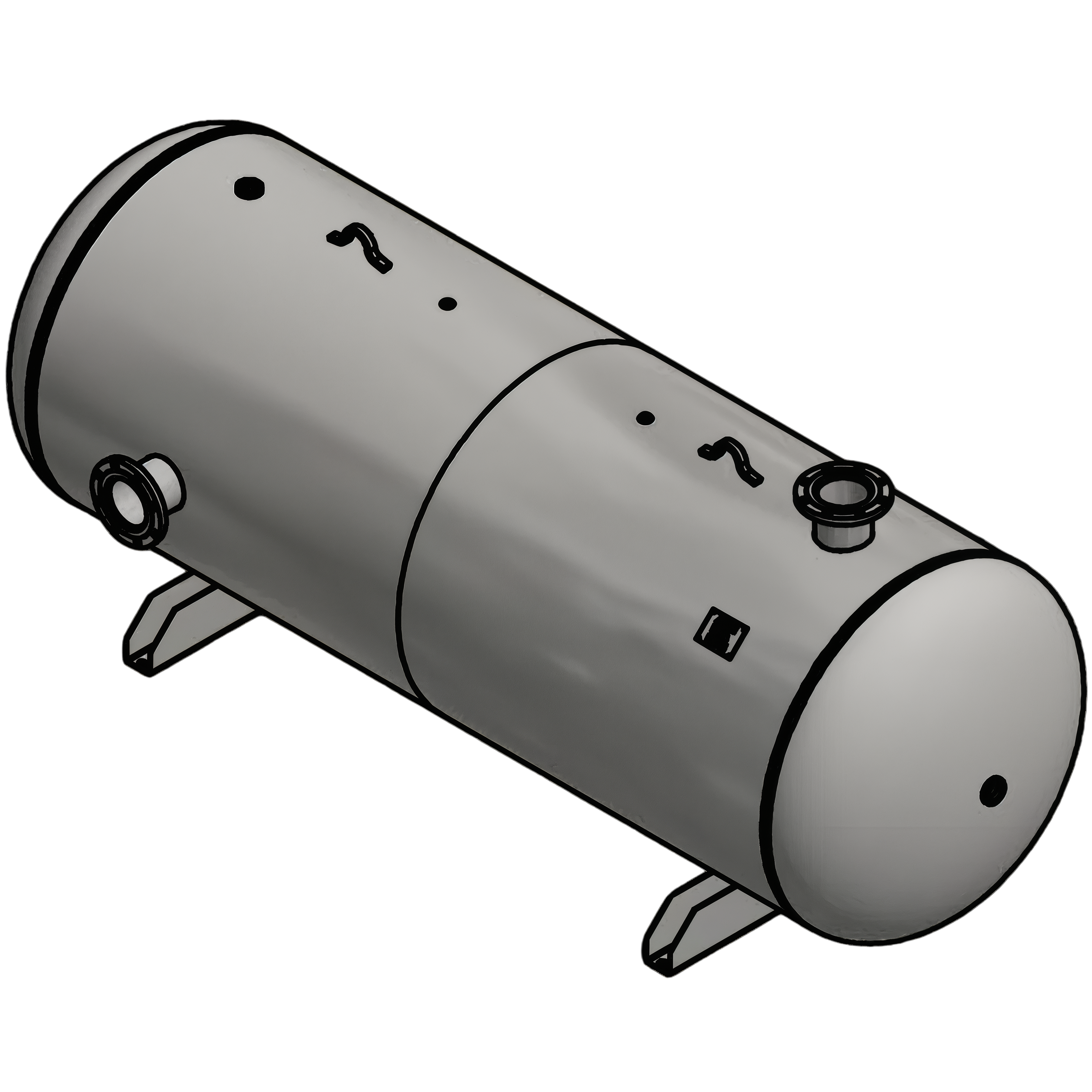 1060 Gallon 155PSI Horizontal Air Tank By Samuel with Saddle legs | A10368