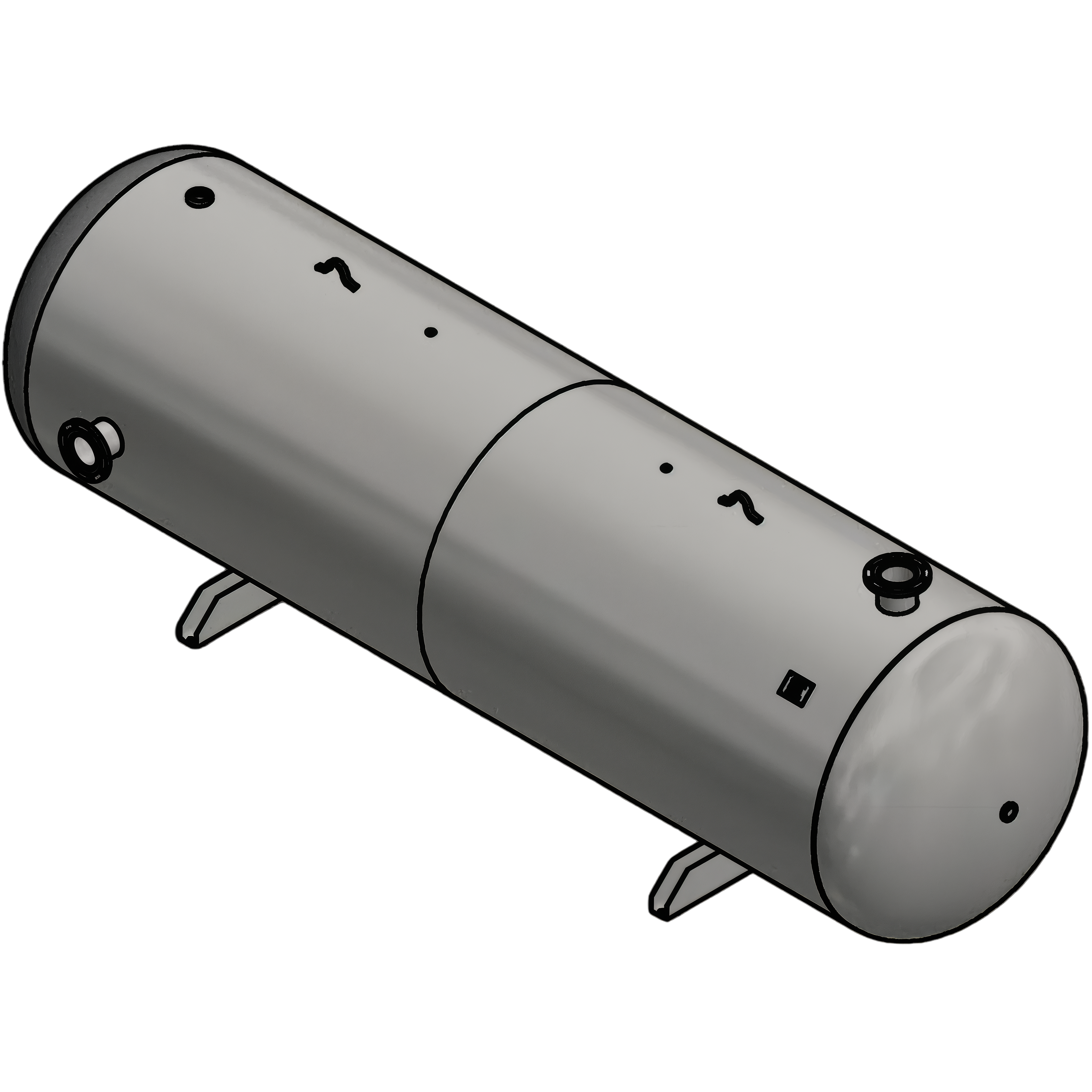 2560 Gallon 150PSI Horizontal Air Tank By Samuel with Saddle legs | A10392