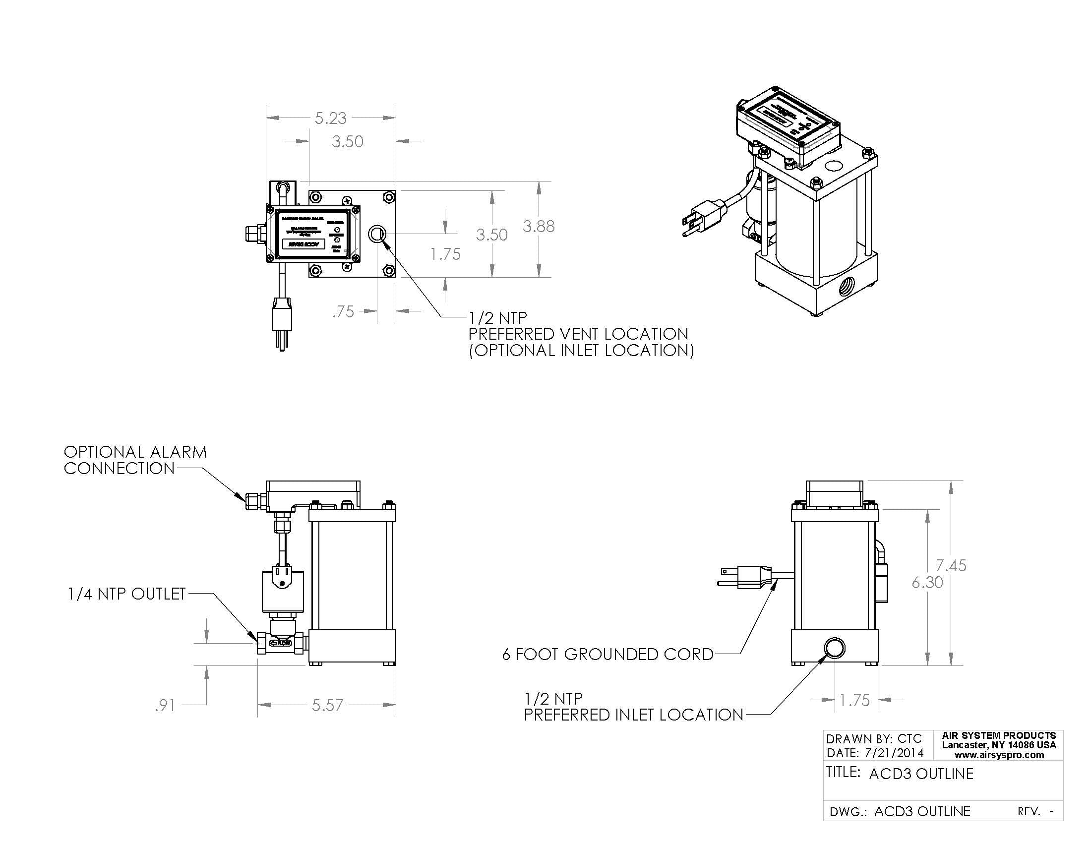 Air System Products Accu-Drain ACD3 with Alarm Contact