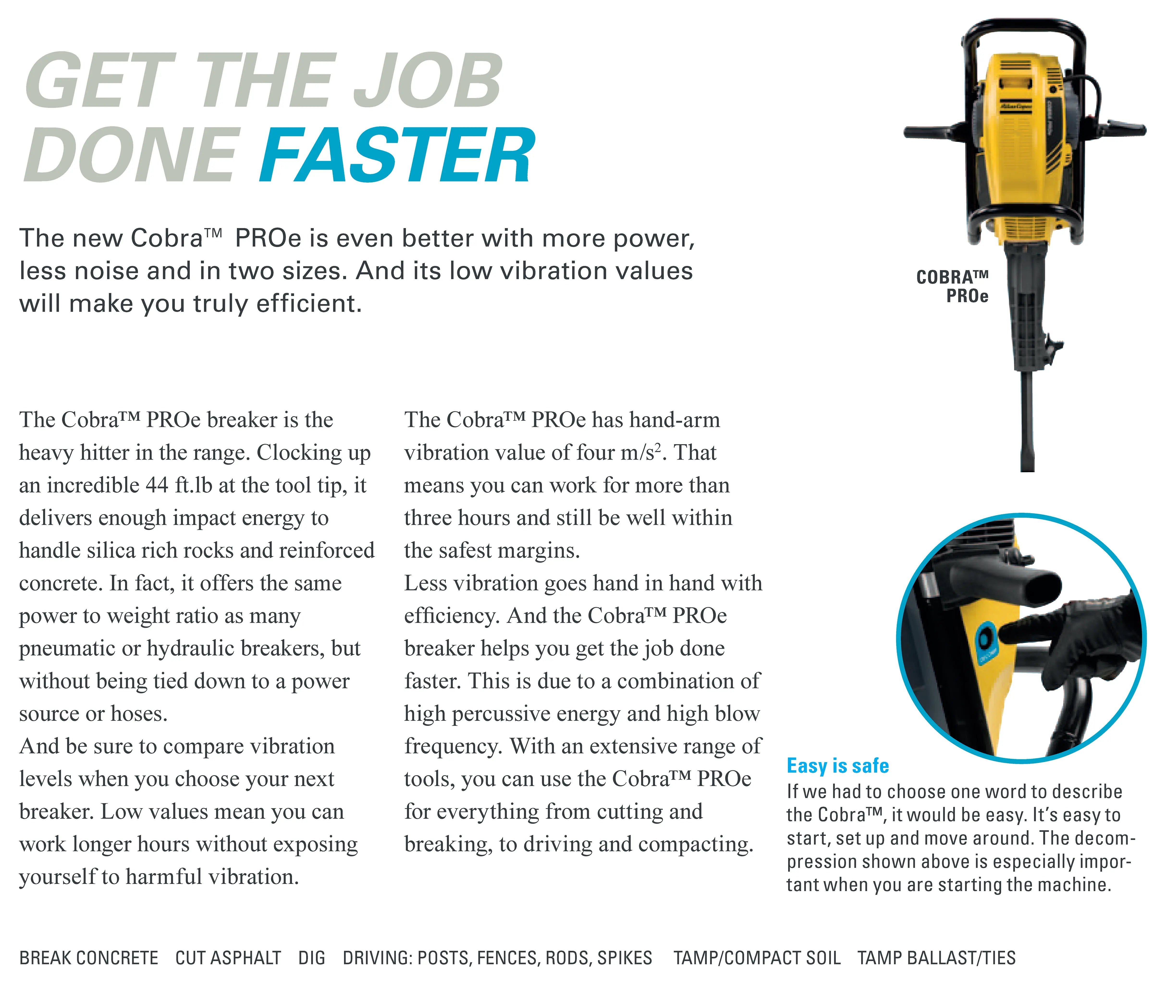 Cobra PROe -  2 hp 90cc Engine - Breaker by Atlas Copco