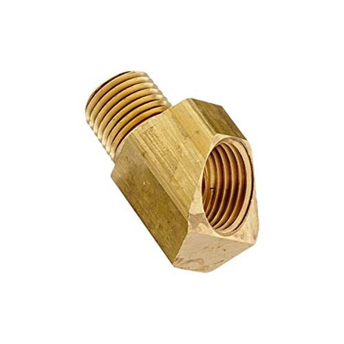 Brass 45° inverted flare x male NPT elbow adapter