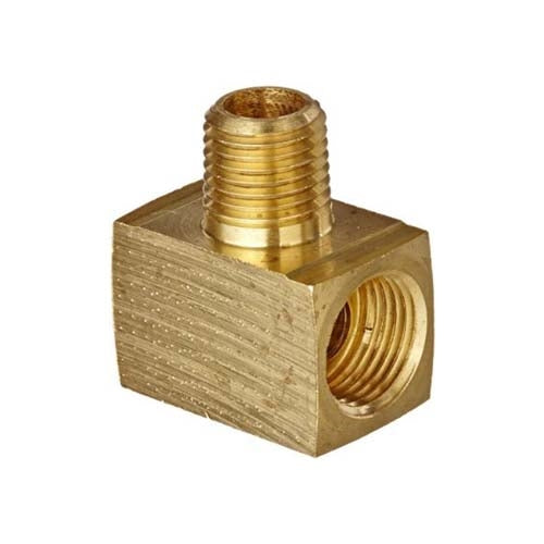 Brass inverted flare male branch tee, SAE 45° fitting in CA360 brass