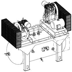 QT5QCB Climate Control 5hp Duplex Reciprocating Air Compressor By Quincy