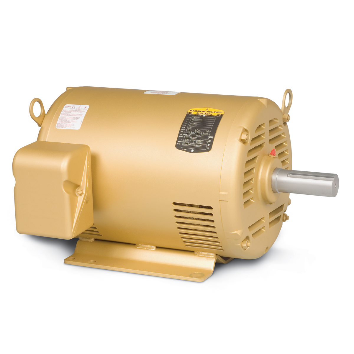 Baldor-Reliance three-phase open drip-proof motor with rigid base and conduit box