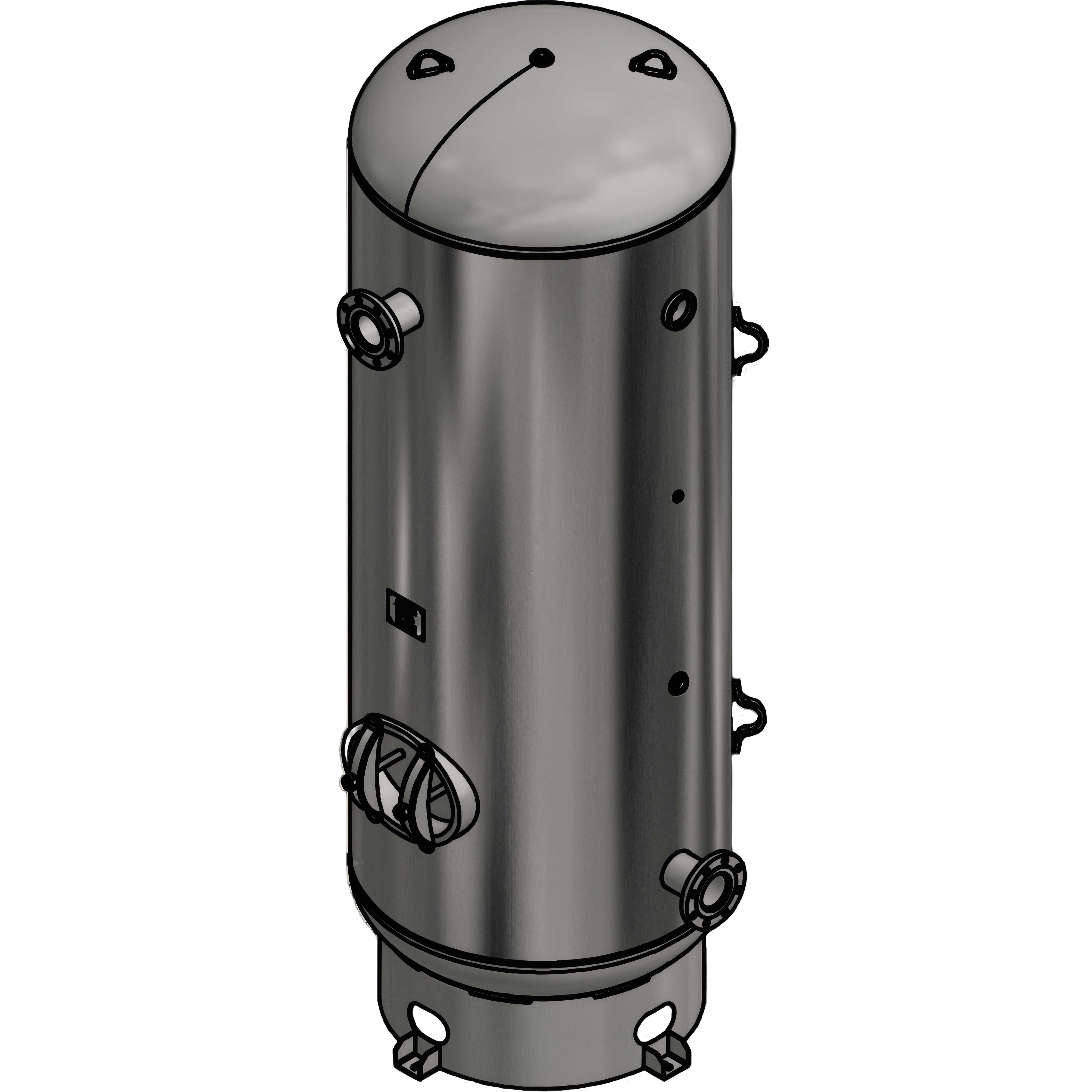 660 Gallon 200PSI Vertical Air Tank By Samuel with 8" base ring | C100950-X