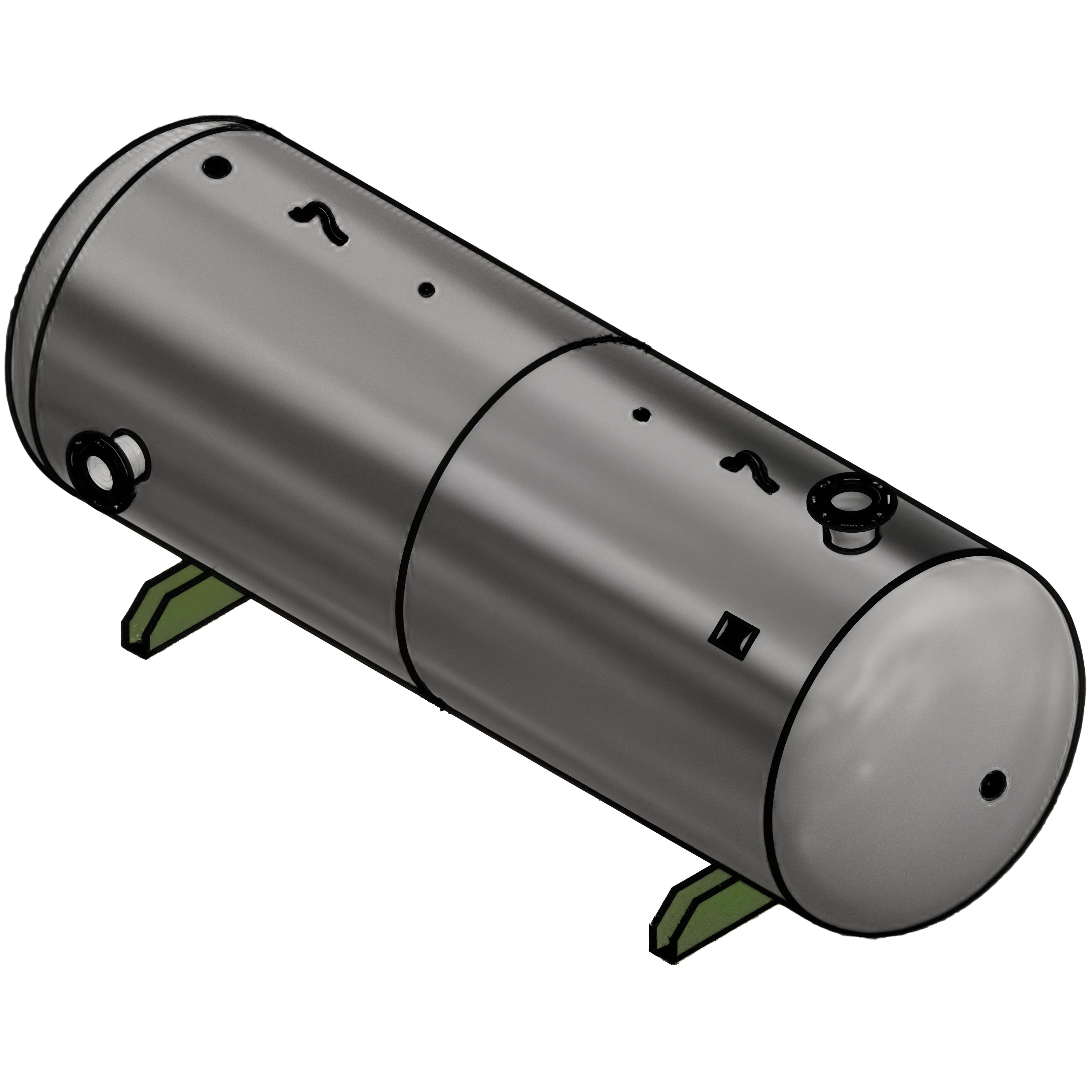 1550 Gallon 165PSI Horizontal Air Tank By Samuel with Saddle legs | C102285