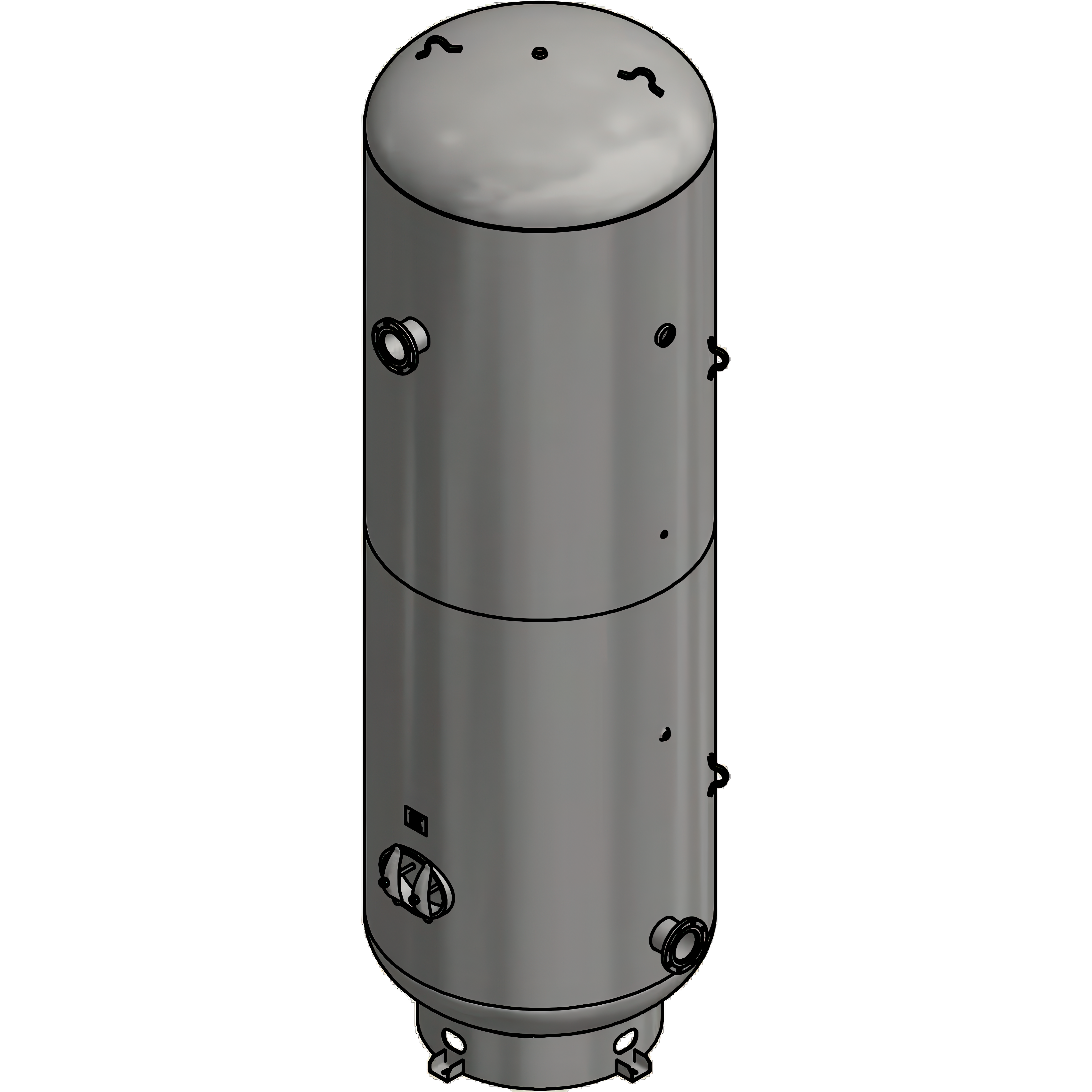 3000 Gallon 150PSI Vertical Air Tank By Samuel with 8" base ring | C102476