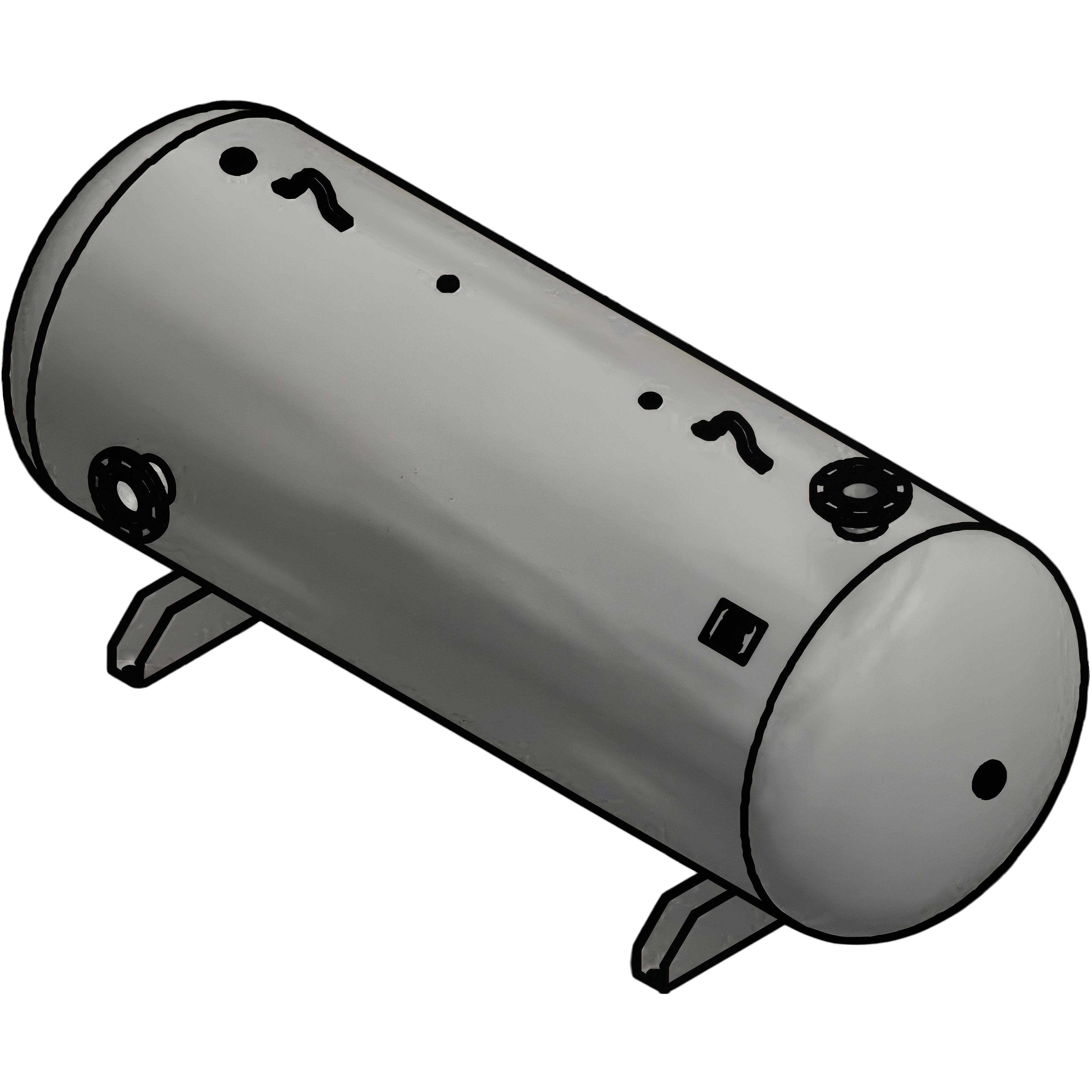 660 Gallon 200PSI Horizontal Air Tank By Samuel with Saddle legs | C103084