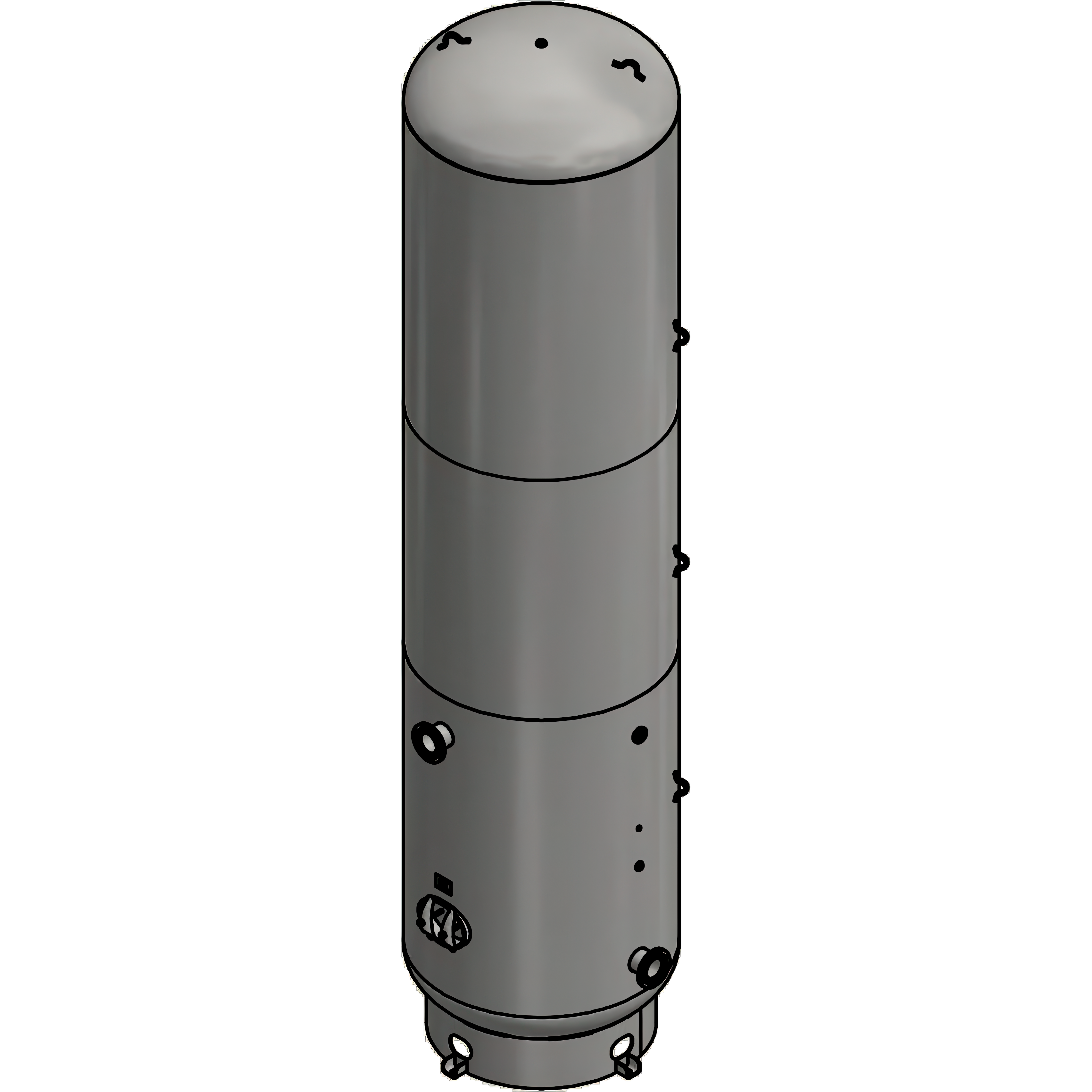 5000 Gallon 150PSI Vertical Air Tank By Samuel with 8" base ring | C103115