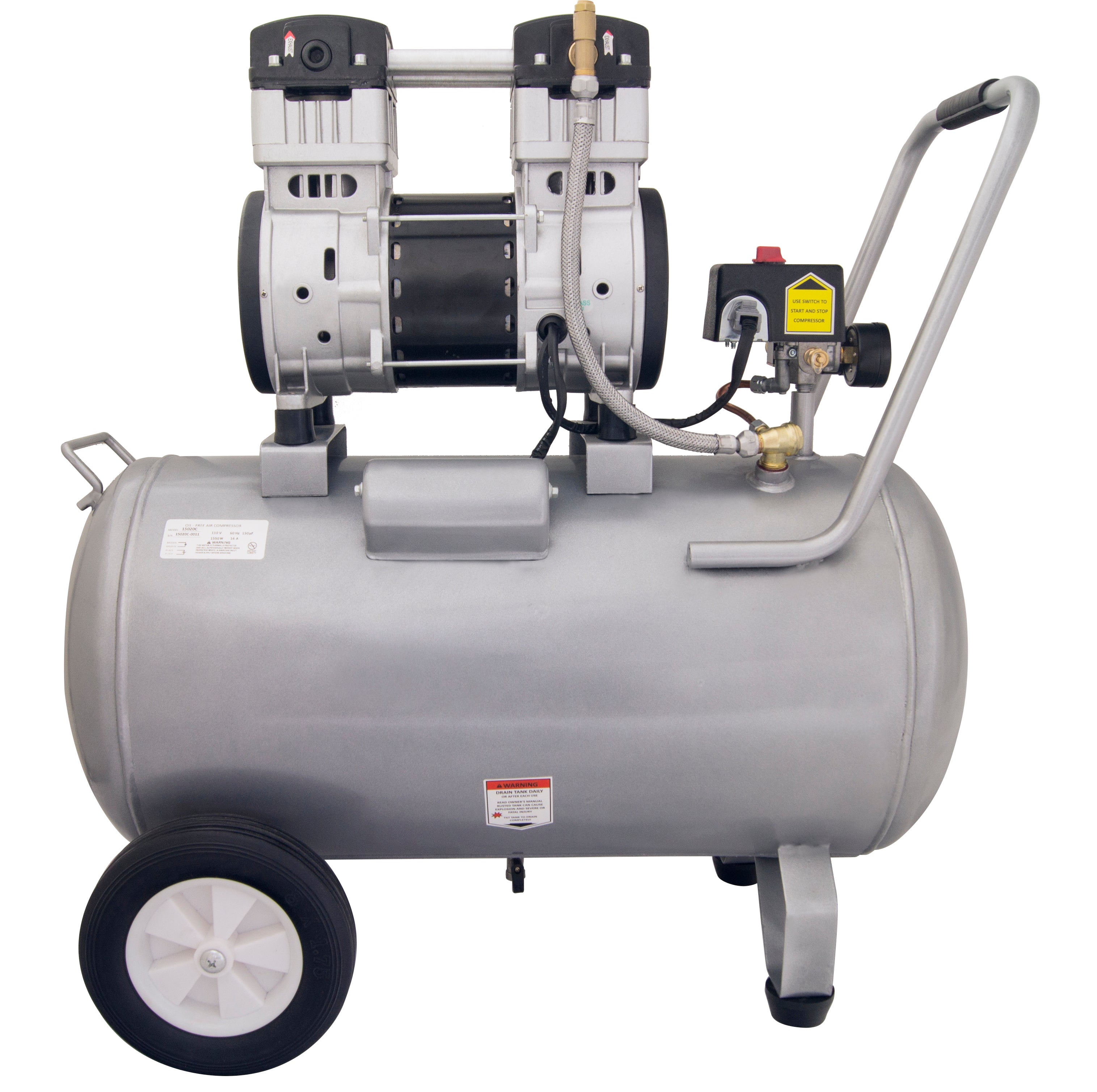 California Air Tools 2.0 Hp, 15.0 Gal. Steel Tank Ultra Quiet & Oil-Free Air Compressor