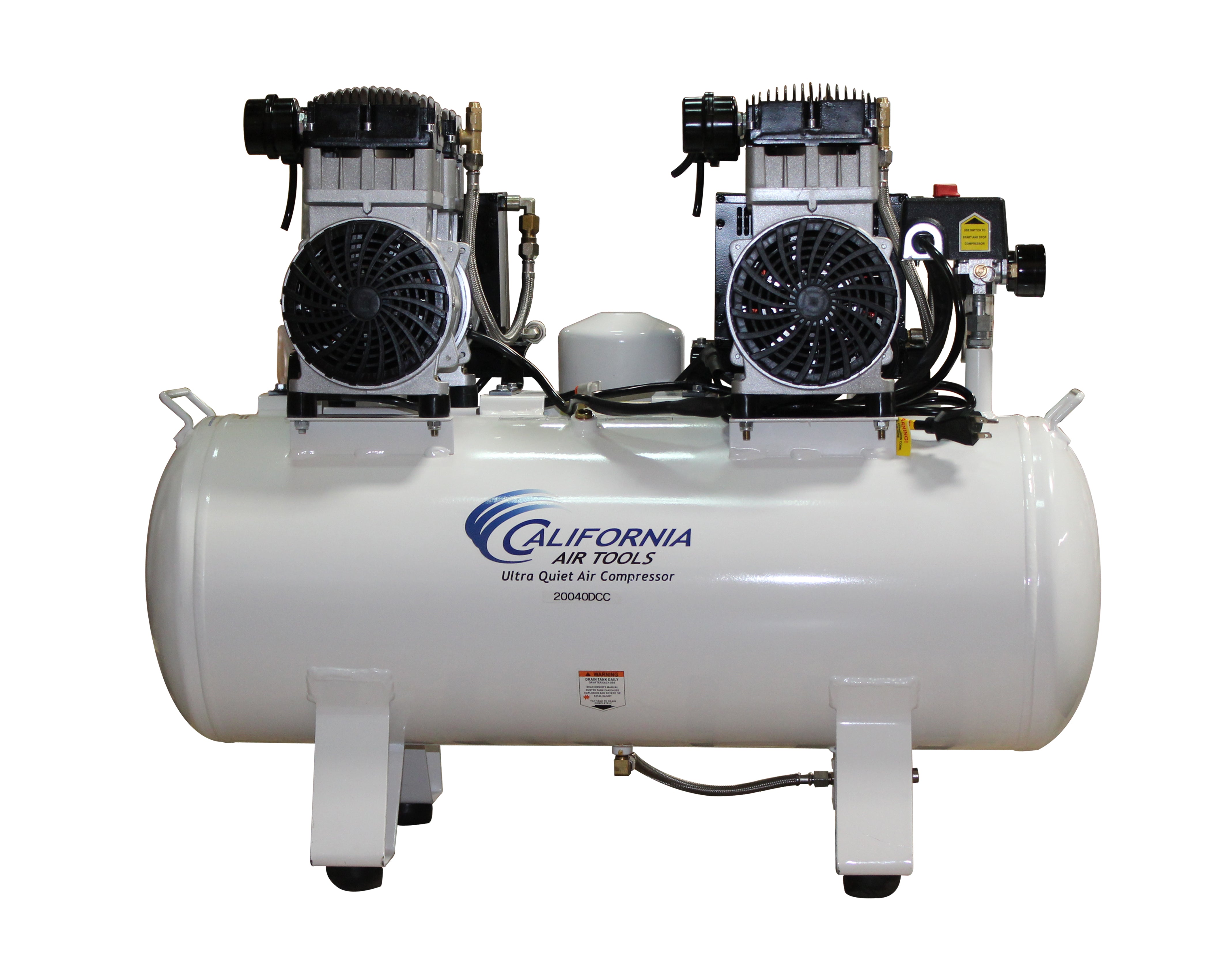 California Air Tools 4.0 Hp, 20.0 Gal. Steel Tank Air Ultra Quiet, Ultra Dry Oil-Free Compressor with Air Drying System & Auto Drain | CAT-20040DCADC