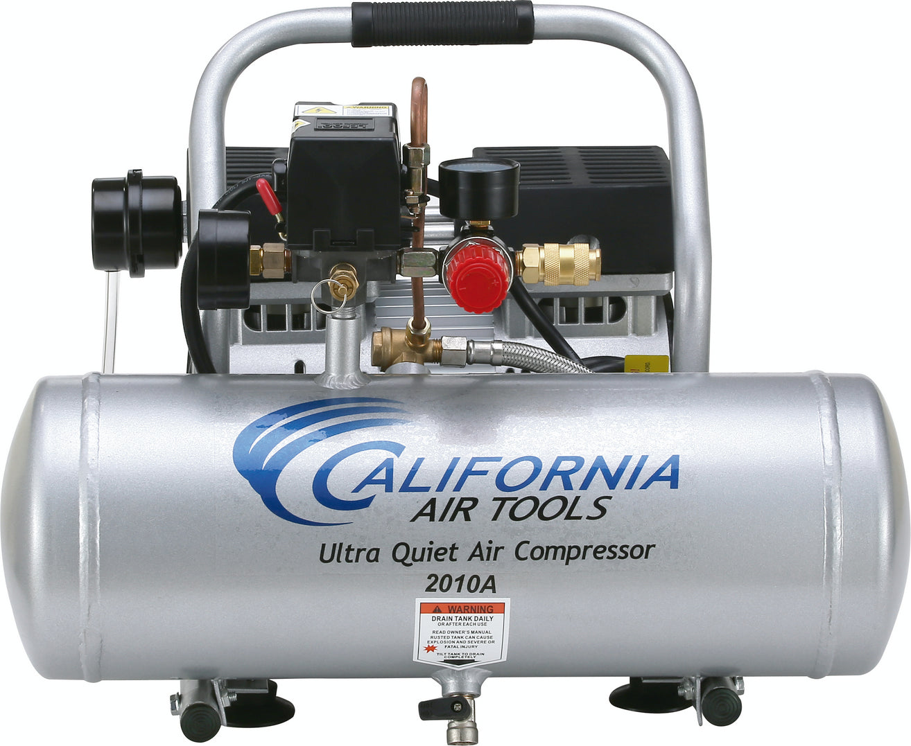 California Air Tools 1.0 Hp, 2.0 Gal. Aluminum Tank Ultra Quiet & Oil-Free Air Compressor
