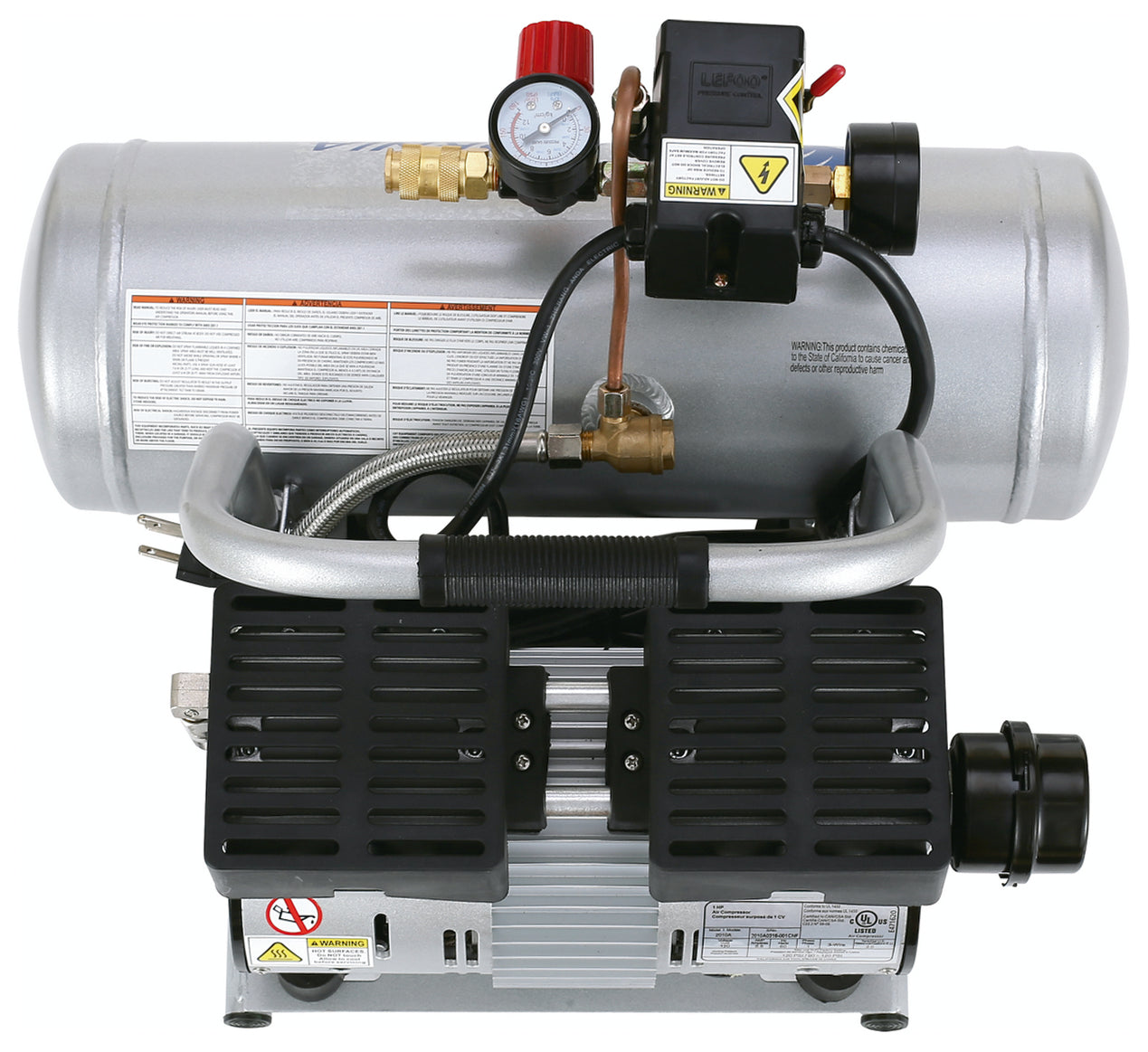 California Air Tools 1.0 Hp, 2.0 Gal. Aluminum Tank Ultra Quiet & Oil-Free Air Compressor