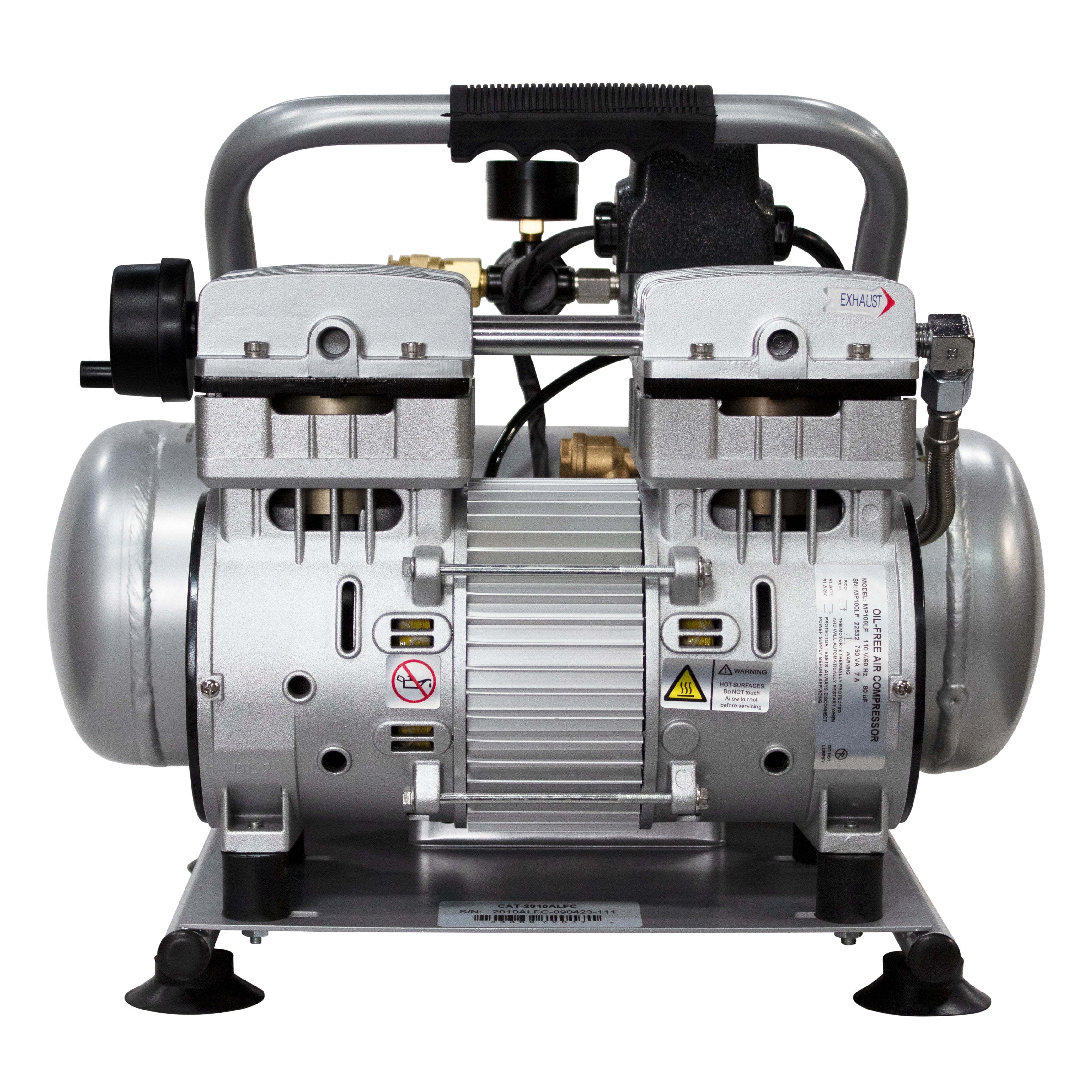 California Air Tools 1.0 Hp, 2.0 Gal. Aluminum Tank Ultra Quiet & Oil-Free Air Compressor