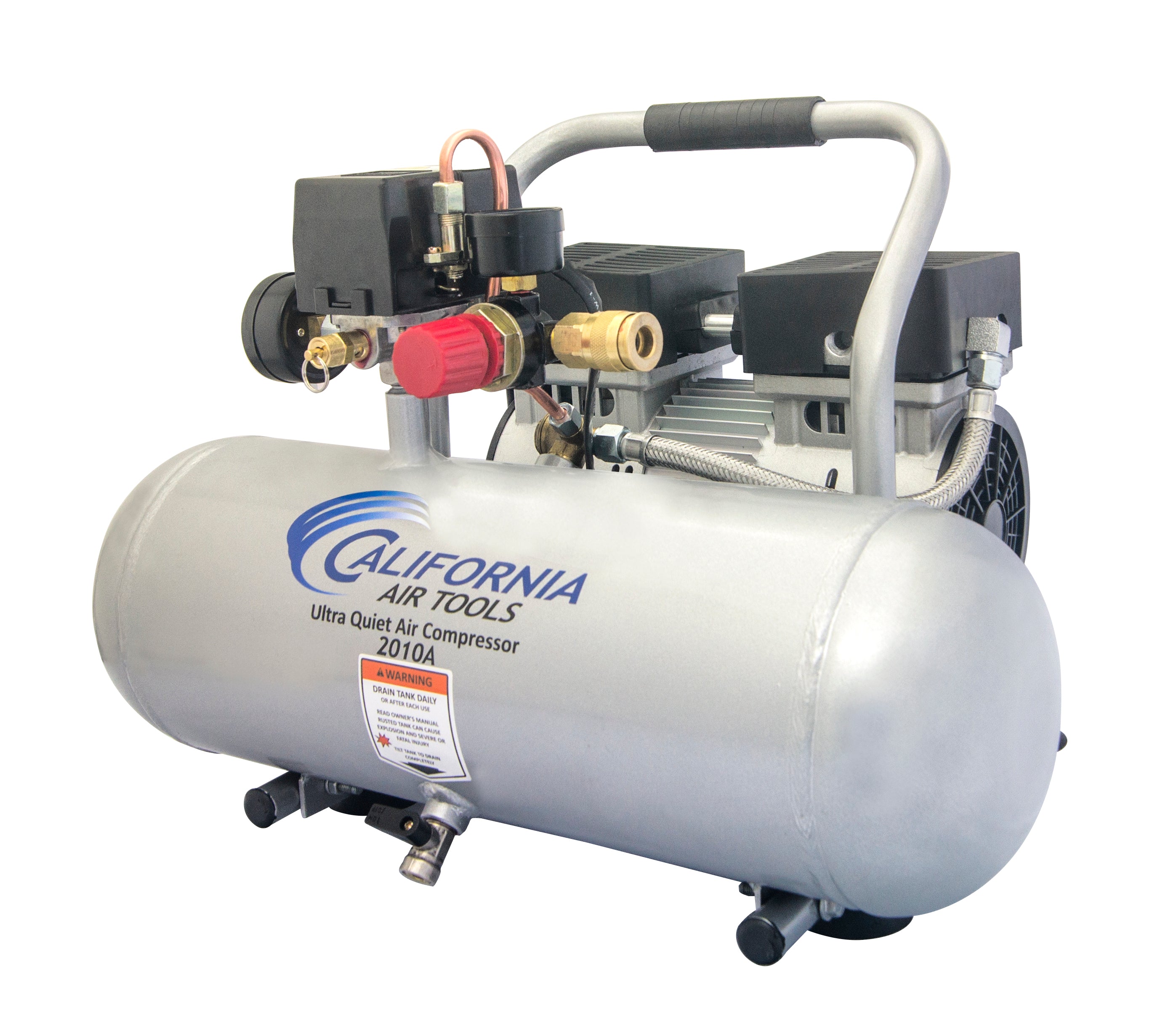 California Air Tools 1.0 Hp, 2.0 Gal. Aluminum Tank Ultra Quiet & Oil-Free Air Compressor