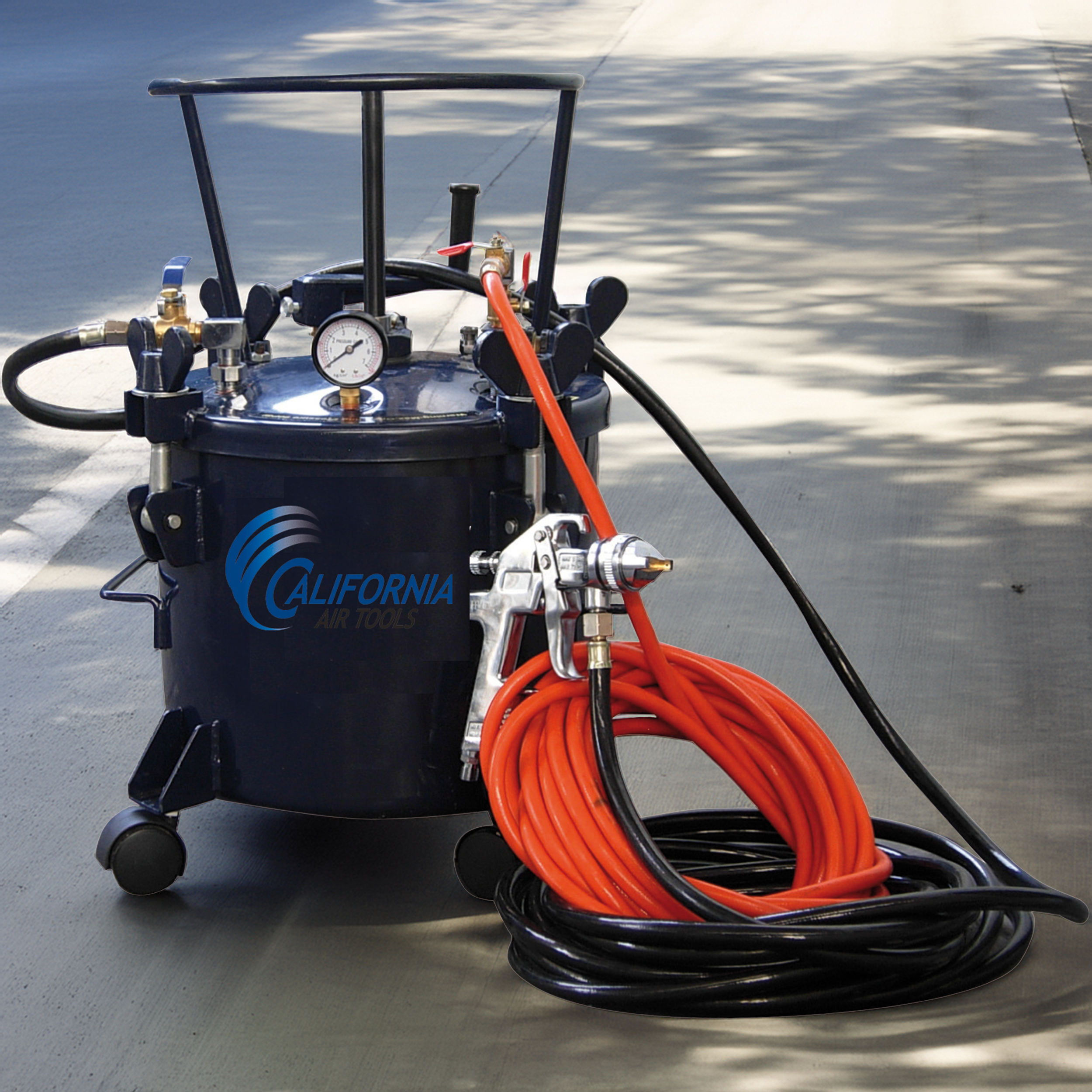 California Air Tools 5 Gallon Pressure Pot with HVLP Spray Gun & Hose | CAT-365