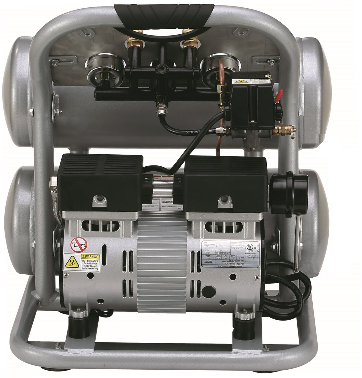 California Air Tools 1.0 Hp, 4.6 Gal. Portable Aluminum Twin Tank Ultra Quiet & Oil-Free Air Compressor