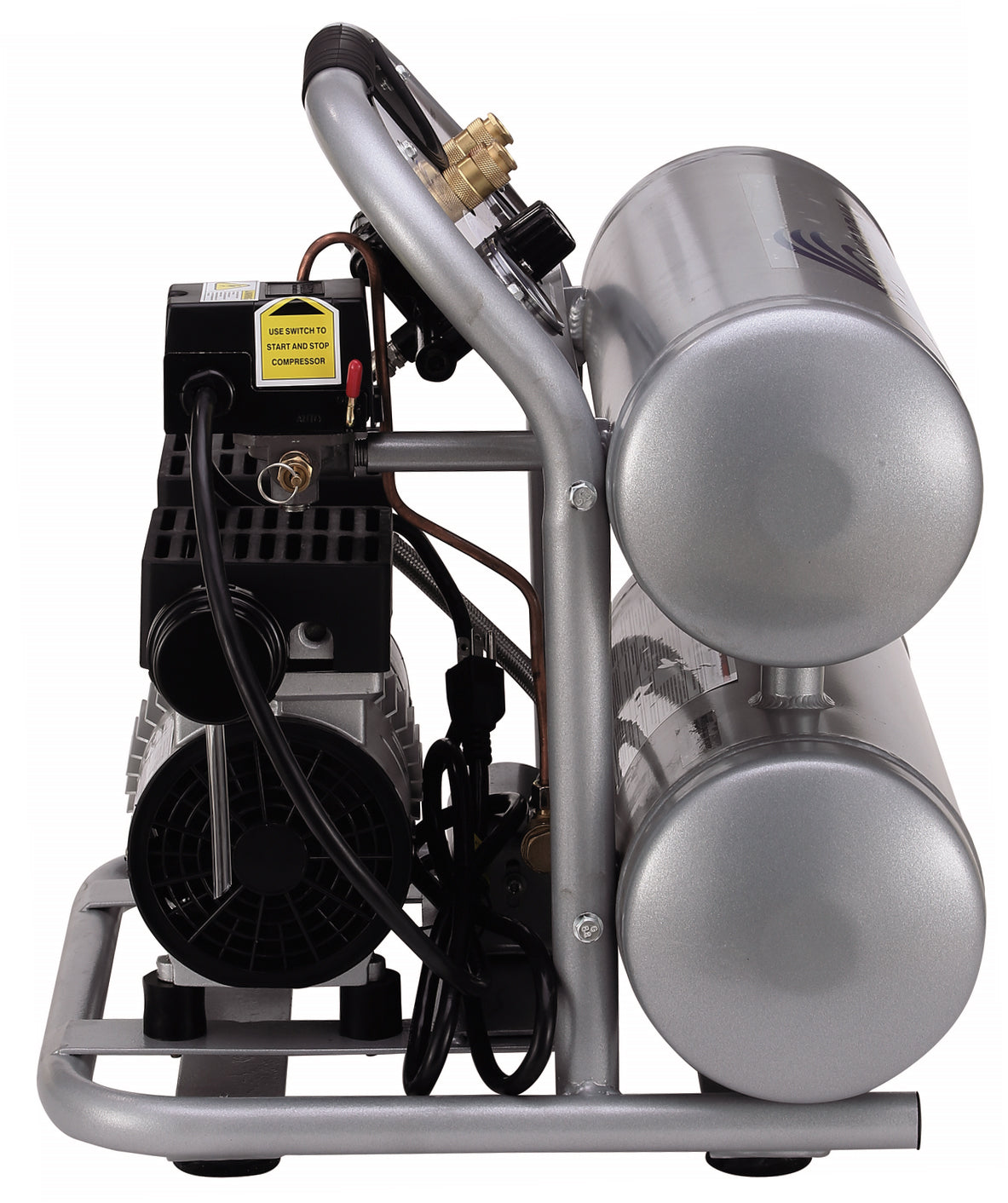 California Air Tools 1.0 Hp, 4.6 Gal. Portable Aluminum Twin Tank Ultra Quiet & Oil-Free Air Compressor