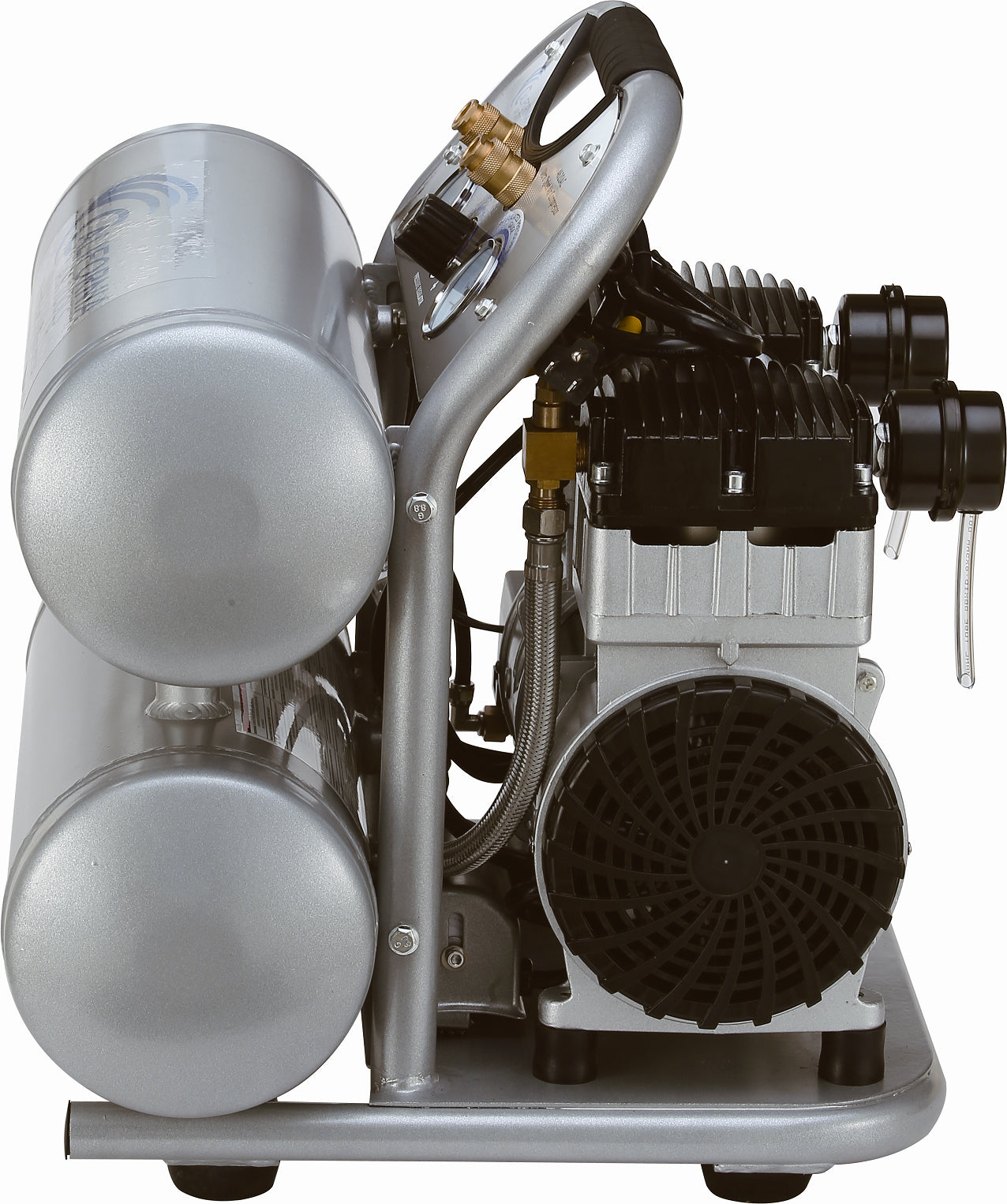 California Air Tools 2.0 Hp, 4.0 Gal. Aluminum Twin Tank Ultra Quiet & Oil-Free Air Compressor (220V  60HZ)