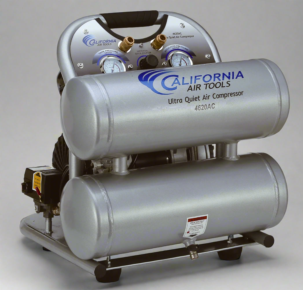 California Air Tools 2.0 Hp, 4.0 Gal. Aluminum Twin Tank Ultra Quiet  & Oil-Free Air Compressor