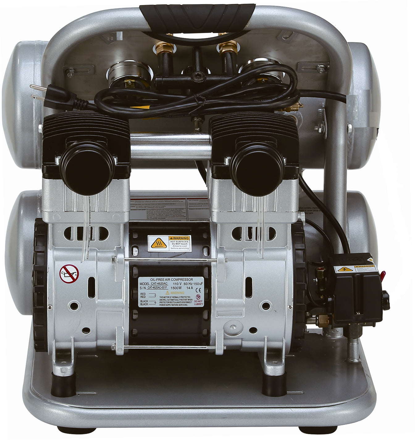 California Air Tools 2.0 Hp, 4.0 Gal. Aluminum Twin Tank Ultra Quiet  & Oil-Free Air Compressor
