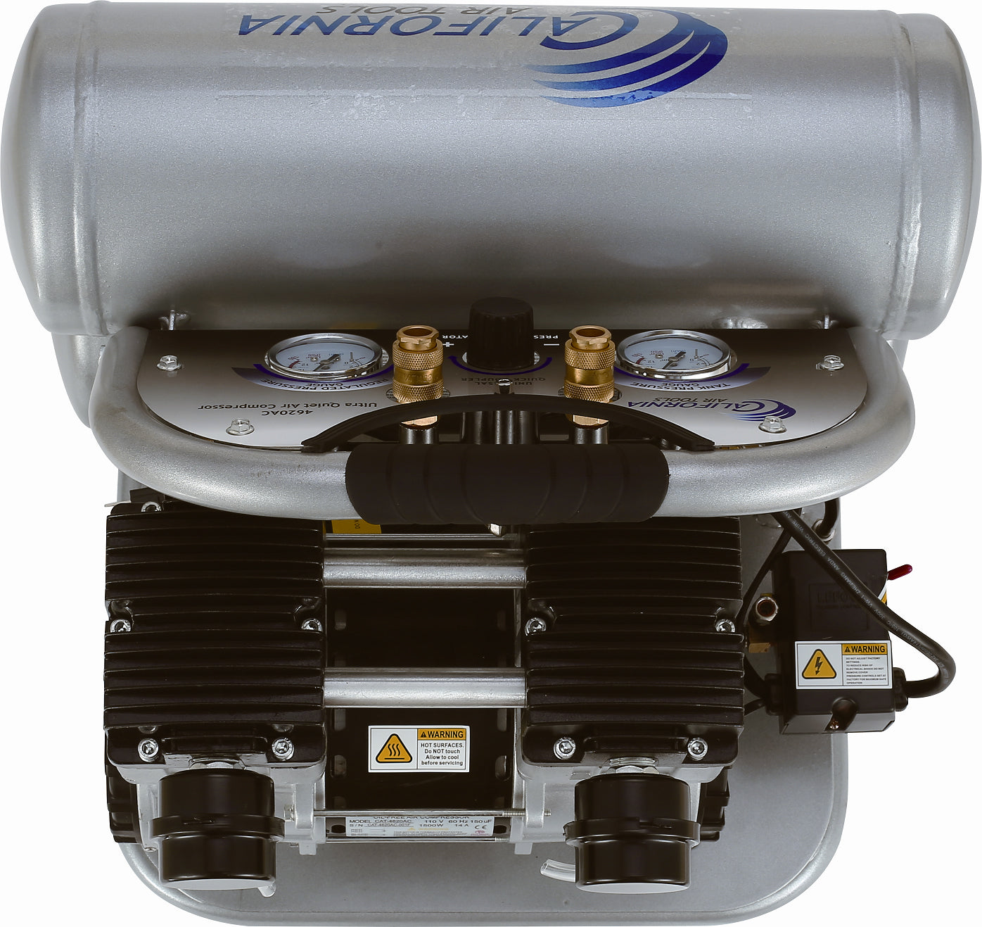 California Air Tools 2.0 Hp, 4.0 Gal. Aluminum Twin Tank Ultra Quiet  & Oil-Free Air Compressor