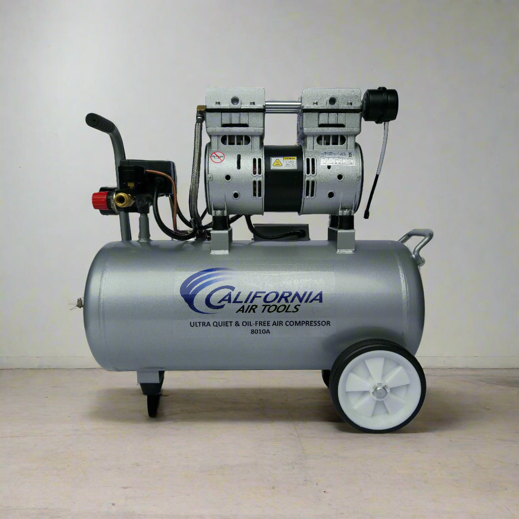 California Air Tools 1.0 Hp, 8.0 Gal. Aluminum Tank Ultra Quiet & Oil-Free Air Compressor