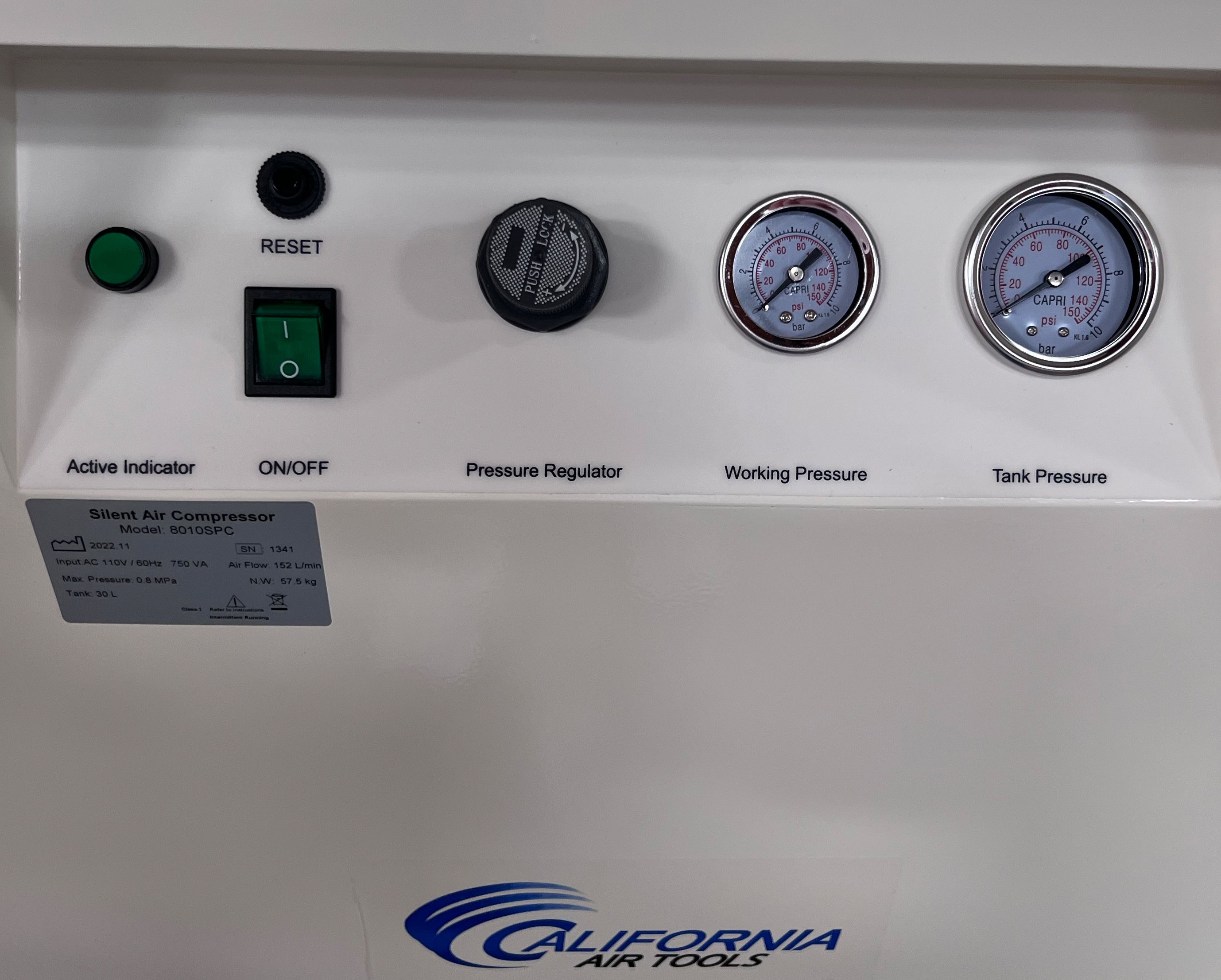 California Air Tools 1.0 Hp 8.0 Gal. Steel Tank Ultra Quiet & Oil-Free Air Compressor in Sound Proof Cabinet