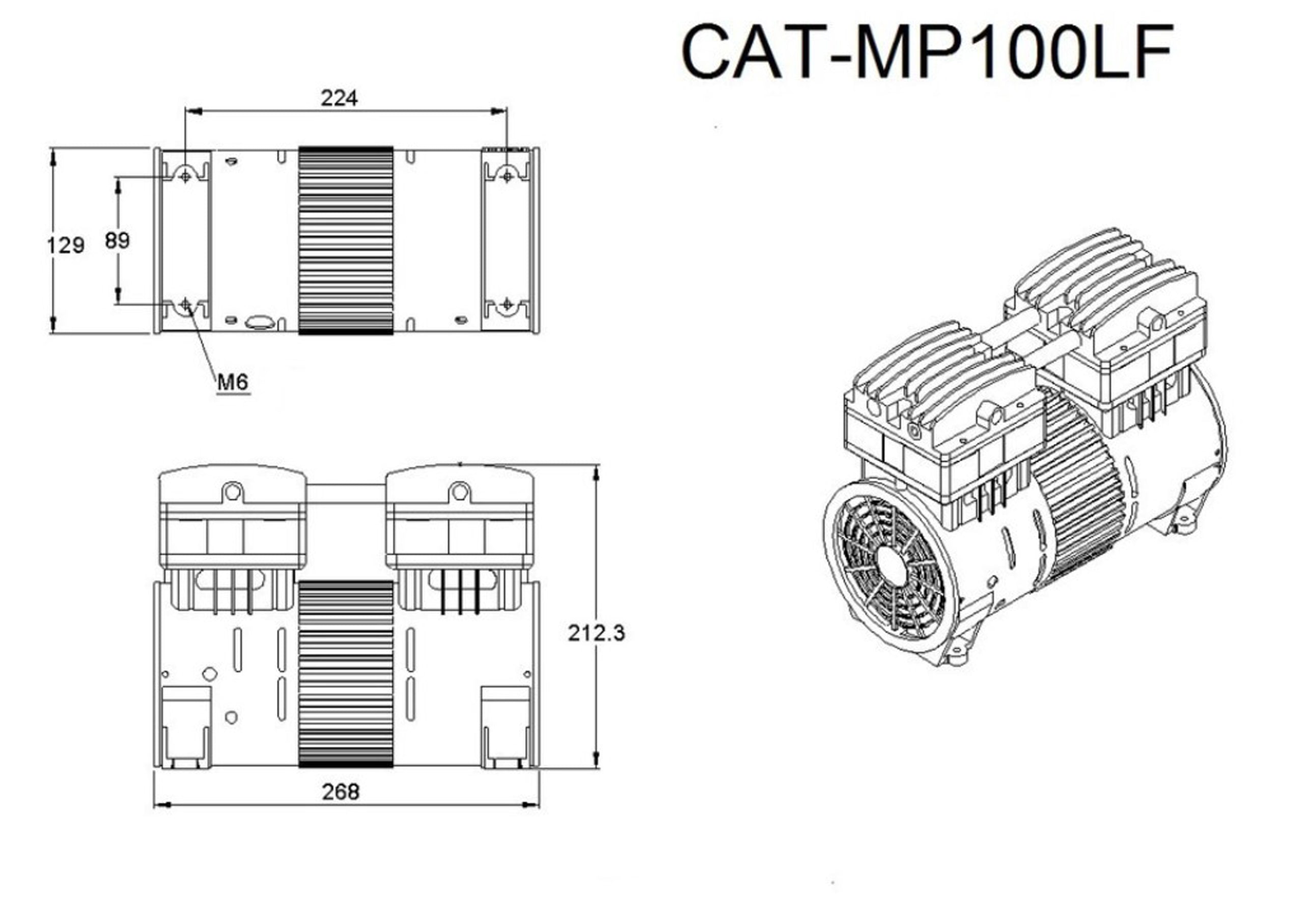 California Air Tools 1.0 Hp Ultra Quiet & Oil-Free Air Compressor Motor