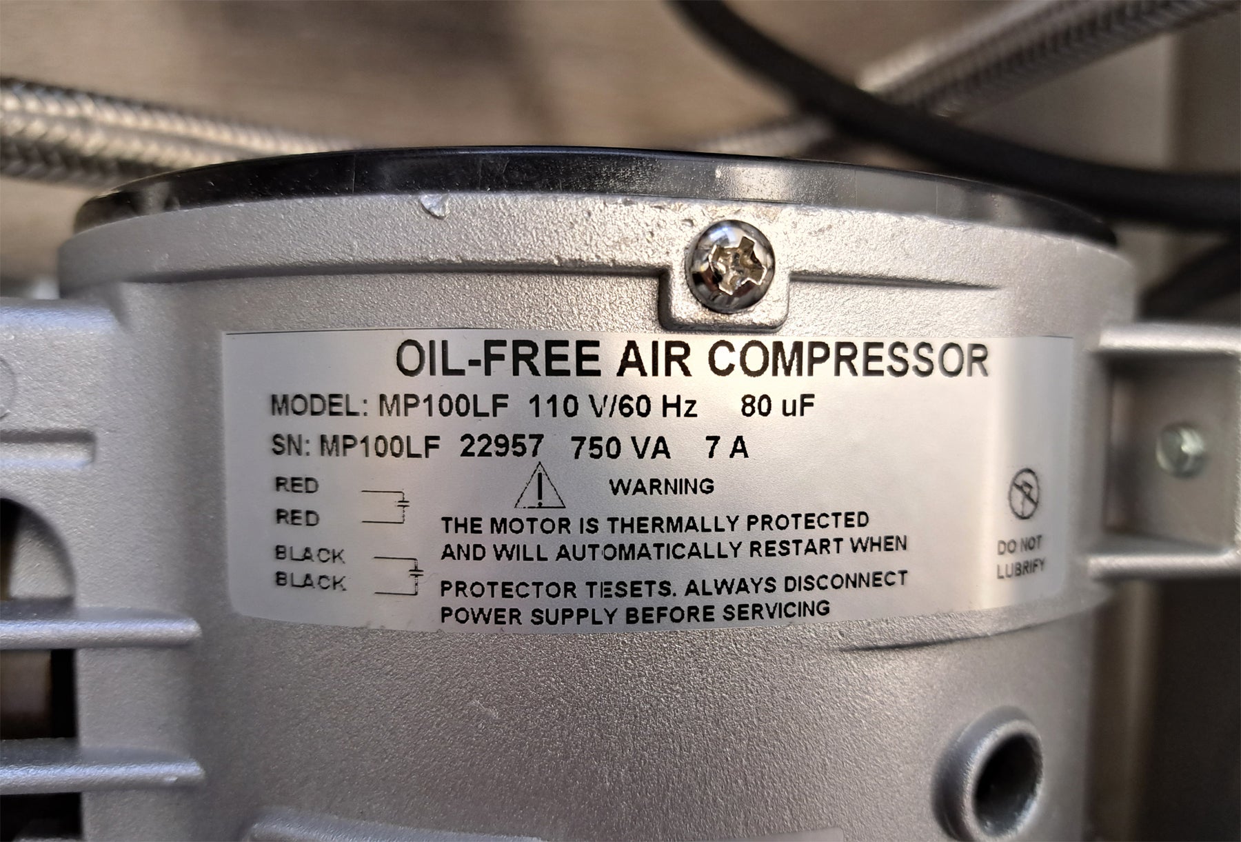 California Air Tools 1.0 Hp Ultra Quiet & Oil-Free Air Compressor Motor