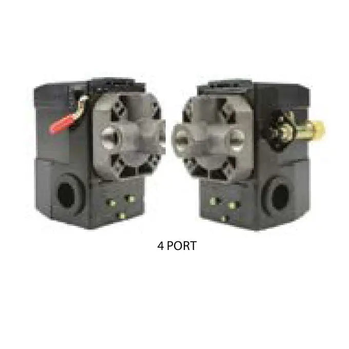 Lefoo 26A air compressor pressure switch, 95-125 PSI, 4-port, with unloader and on/off lever