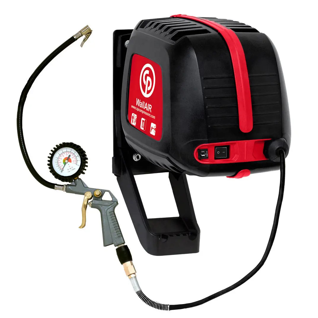 Drywall Compressor 1.5HP Wall-Mounted Compressor With Hose Reel By Chicago Pneumatic ...