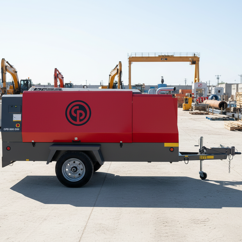 Chicago Pneumatic CPS 650 JD8 FT4 EB PFF EFT Towable Rotary Screw Air Compressor