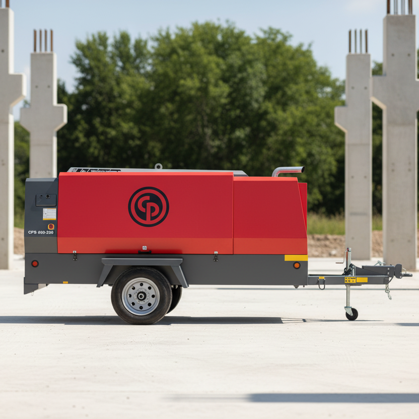 Chicago Pneumatic CPS 650 JD8 FT4 EB PFF EFT Towable Rotary Screw Air Compressor