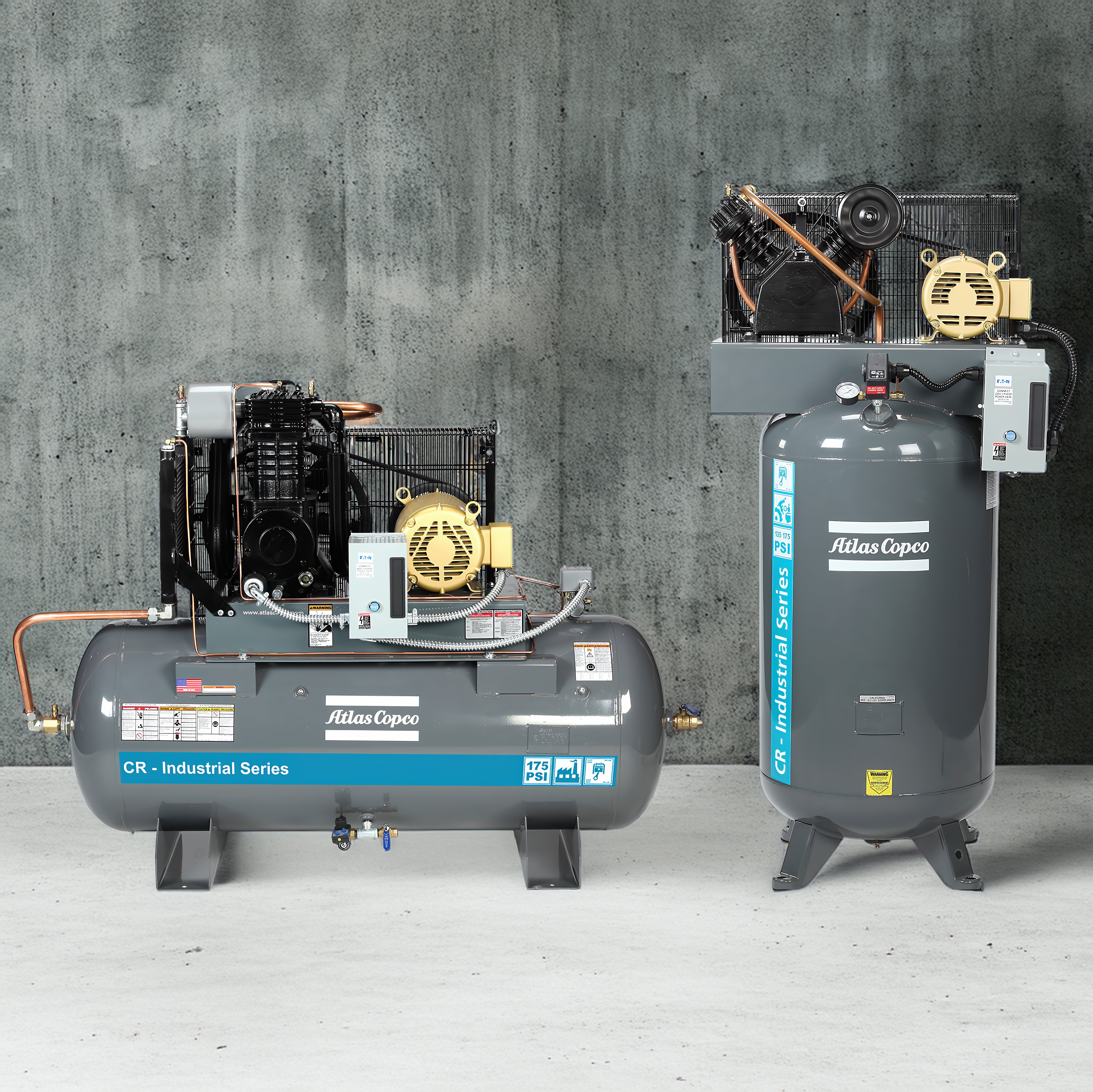 Atlas Copco CR Cast-Iron Piston Industrial Series Air Compressor