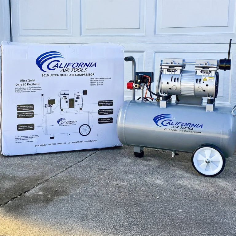 California Air Tools Aluminum Tank Ultra Quiet, Oil-Free, Lightweight Air Compressor with Automatic Drain Valve
