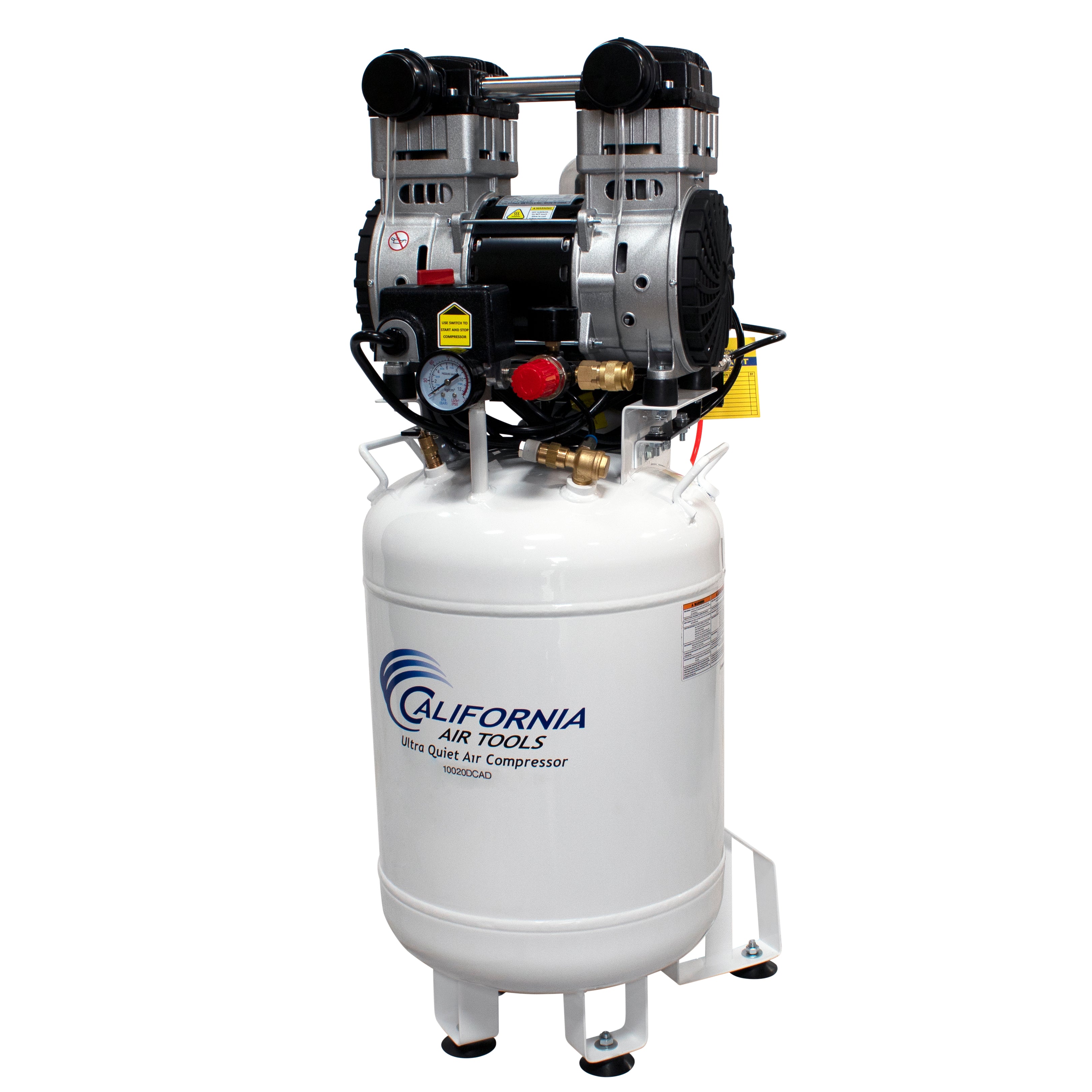 California Air Tools 2.0 Hp, 10.0 Gal. Steel Tank Ultra Quiet & Oil-Free Air Compressor with Air Drying System | CAT-10020DCAD