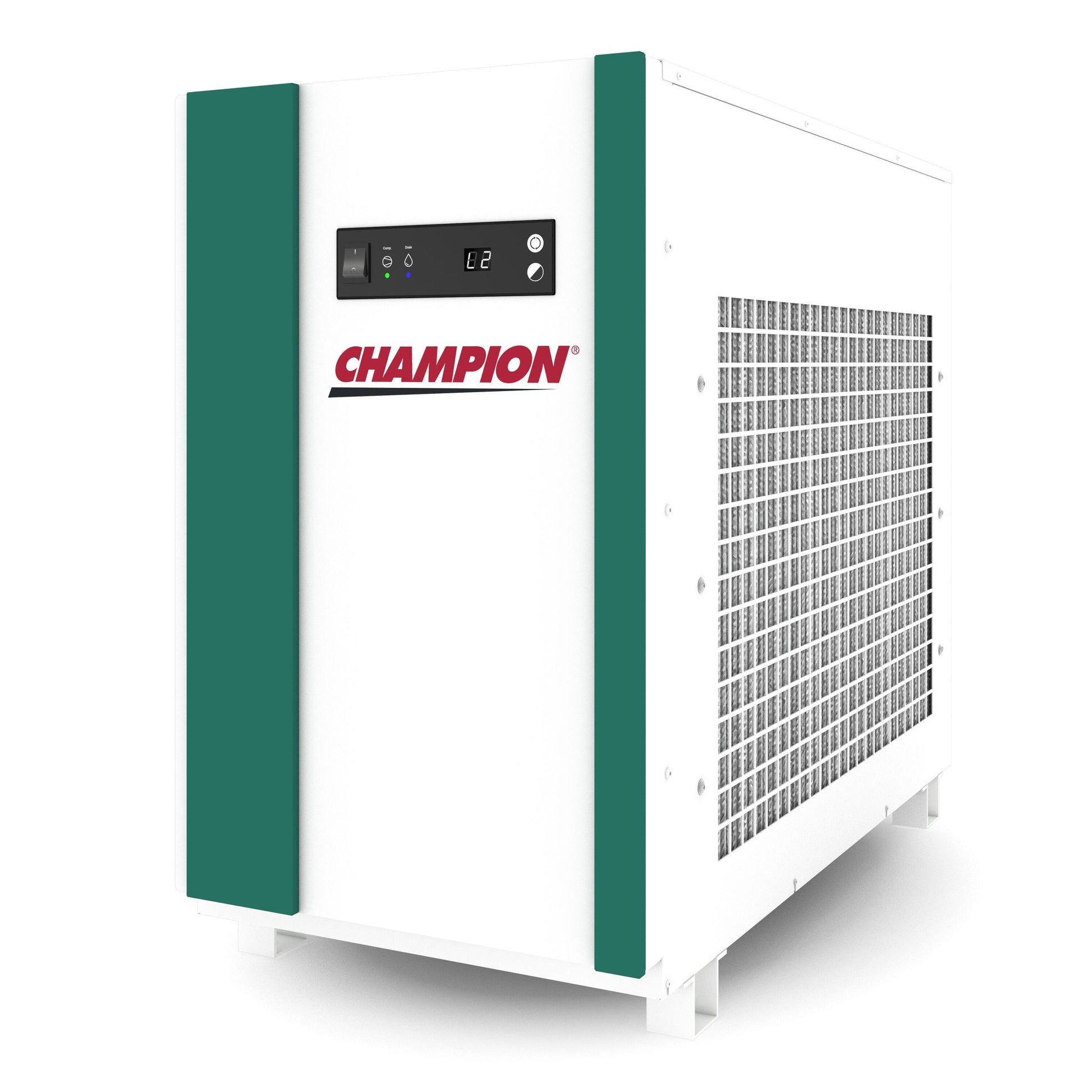 Champion CRPCA cycling refrigerated air dryer with filter package - side view with condenser