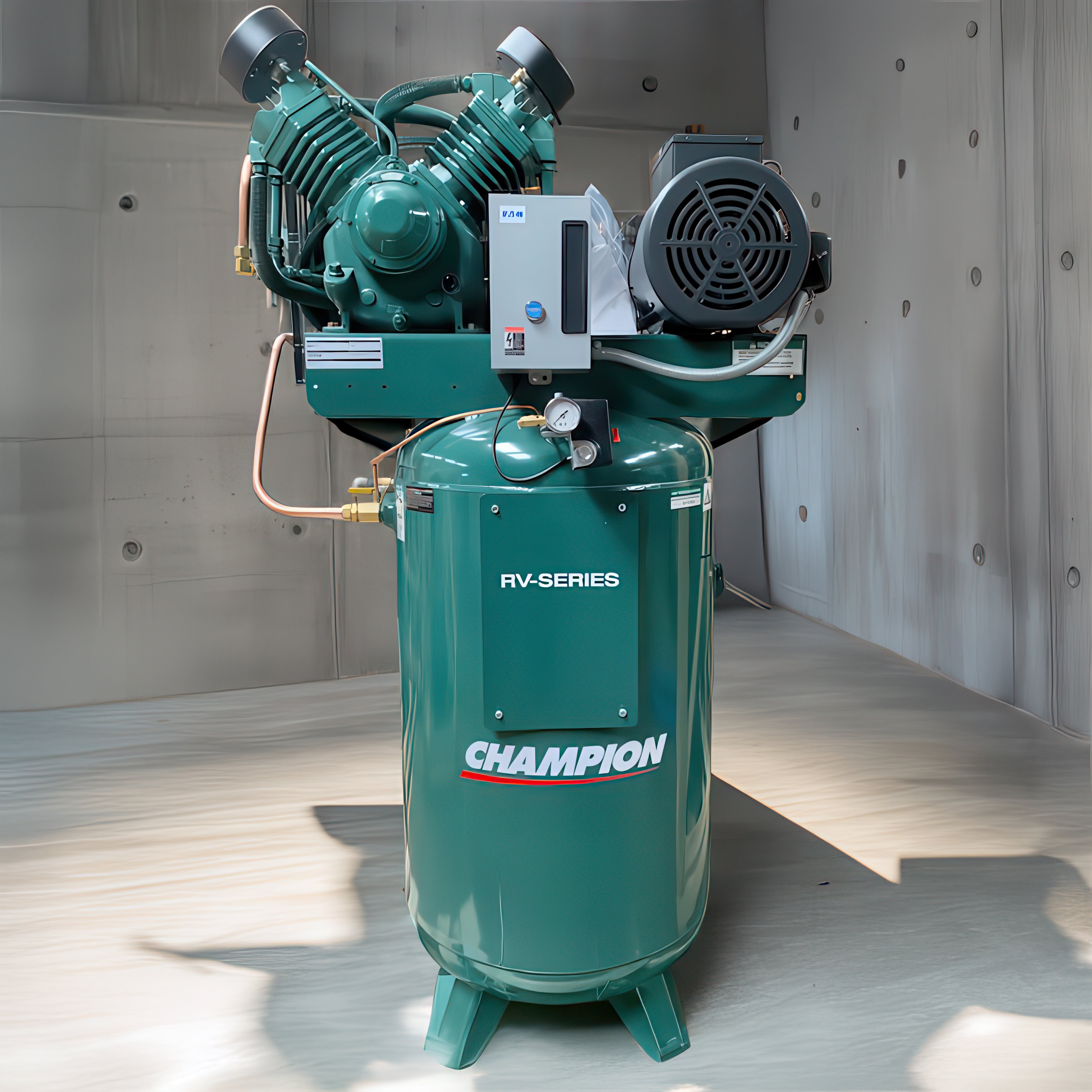 Champion 2 HP RV Series Splash Lubricated Electric Stationary Reciprocating Air Compressor